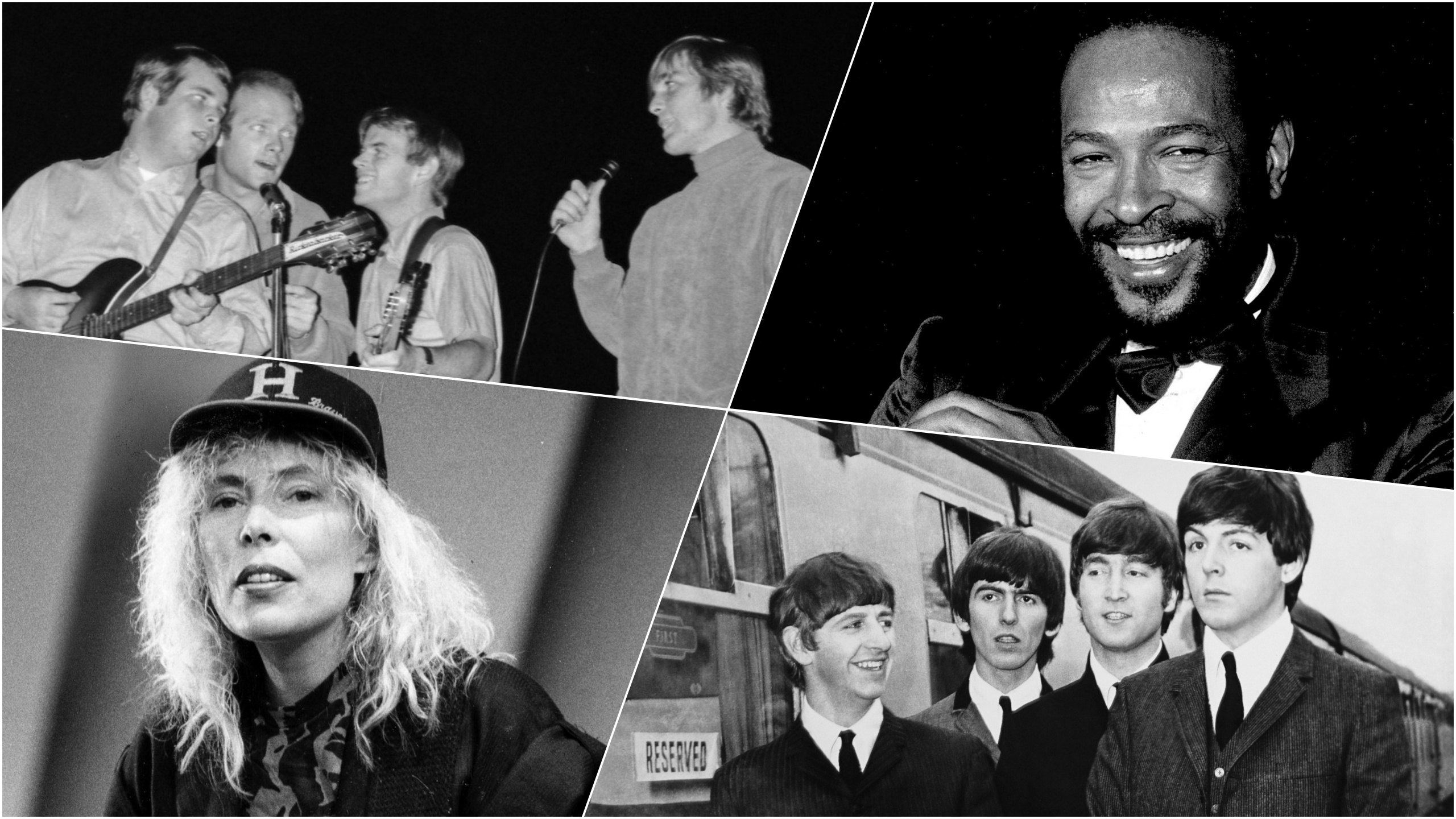 Bič bojs, Marvi Gej, Džoni Mičel, Bitlsi, kombo Foto: Photo 12 / Alamy / Alamy / Ralph Dominguez/MediaPunch / Shutterstock Editorial / John Mahler / Zuma Press / Courtesy Everett Collection / Everett / Profimedia