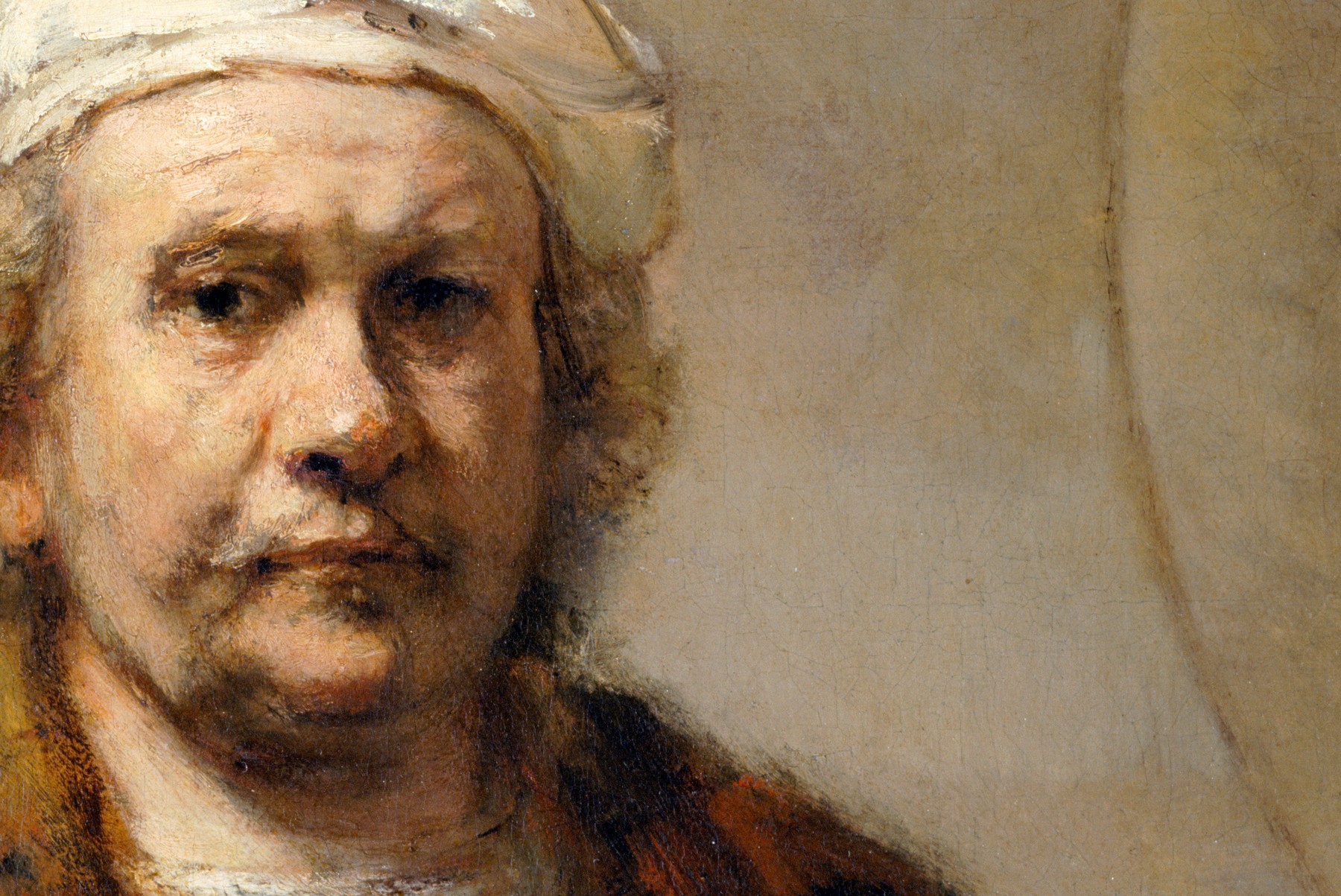 Detail of a self-portrait of Dutch painter Rembrandt van Rijn, c1665. Artist: Rembrandt Harmensz van Rijn.
