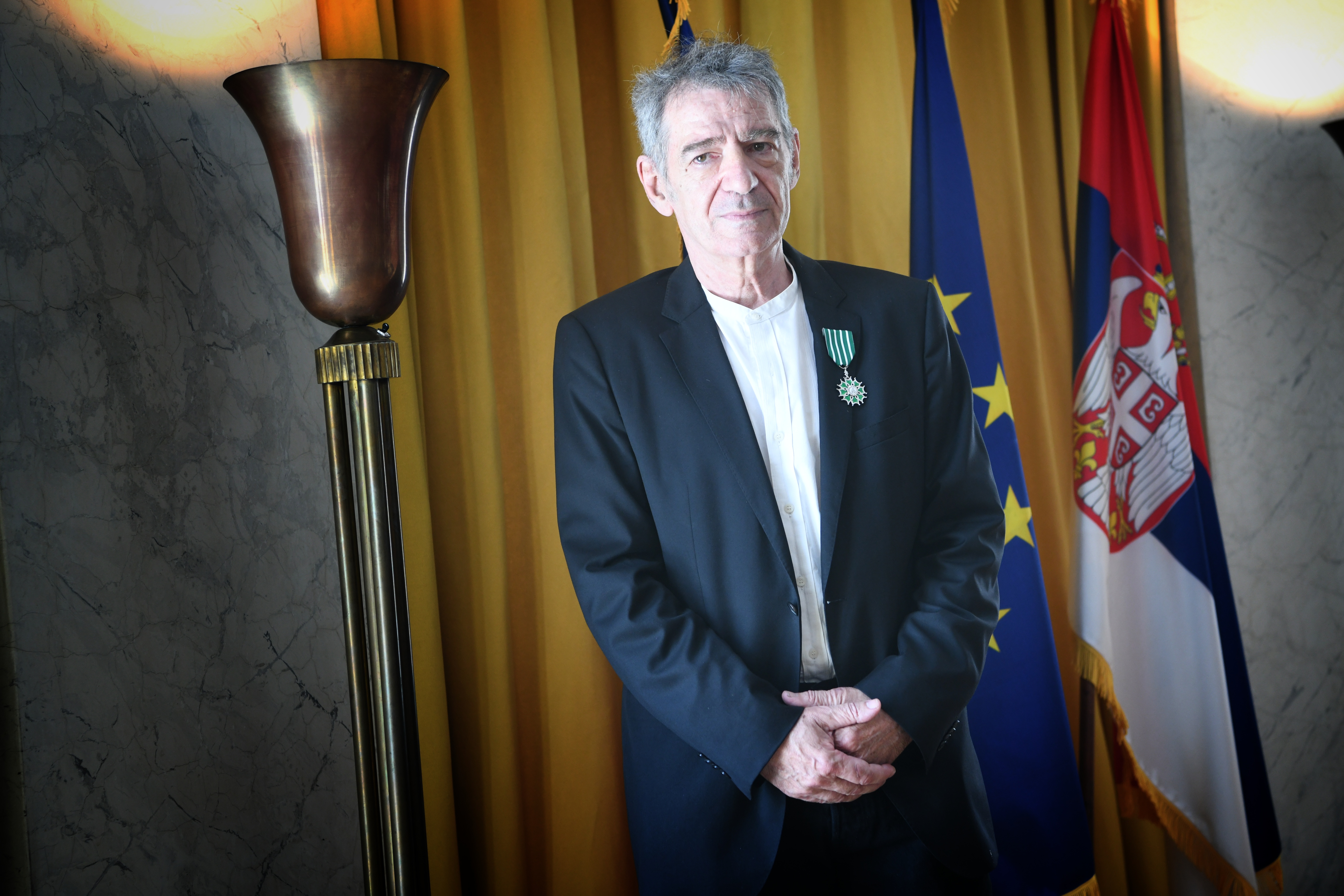 Beograd 14. jun 2022. Dodela Ordena umetnosti i knjizevnosti u rangu viteza glumcu Predragu Mikiju Manojlovicu u ambasadi Francuske Foto:Vesna Lalić/Nova.rs