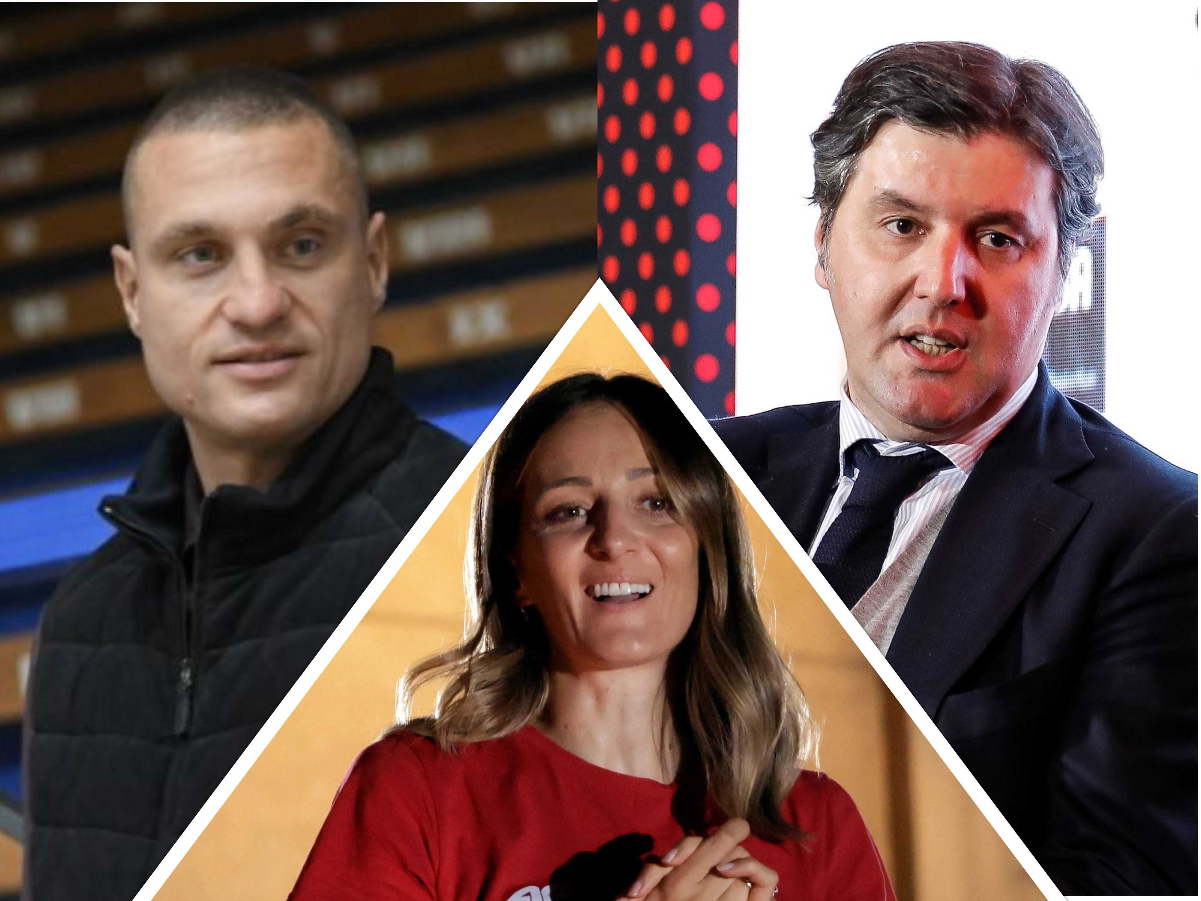 Nemanja Vidić, Maja Ognjanović, Dejan Bodiroga, kombo Foto: Srdjan Stevanovic/STARSPORT/Dragan Mujan/Nova.rs