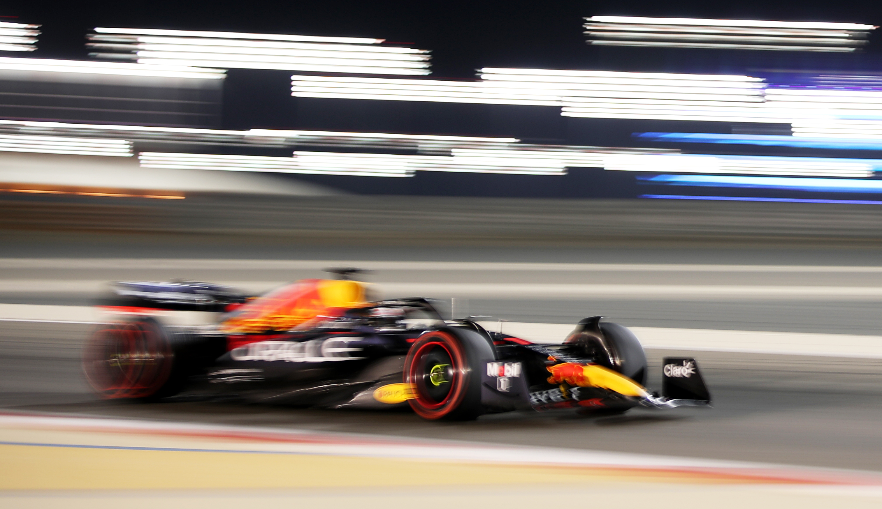 epa09834103 Dutch Formula One driver Max Verstappen of Red Bull Racing during the 2nd practice session for Formula One Grand Prix of Bahrain at the  Bahrain International Circuit in Sakhir, Bahrain, 18 March 2022.  EPA-EFE/ALI HAIDER