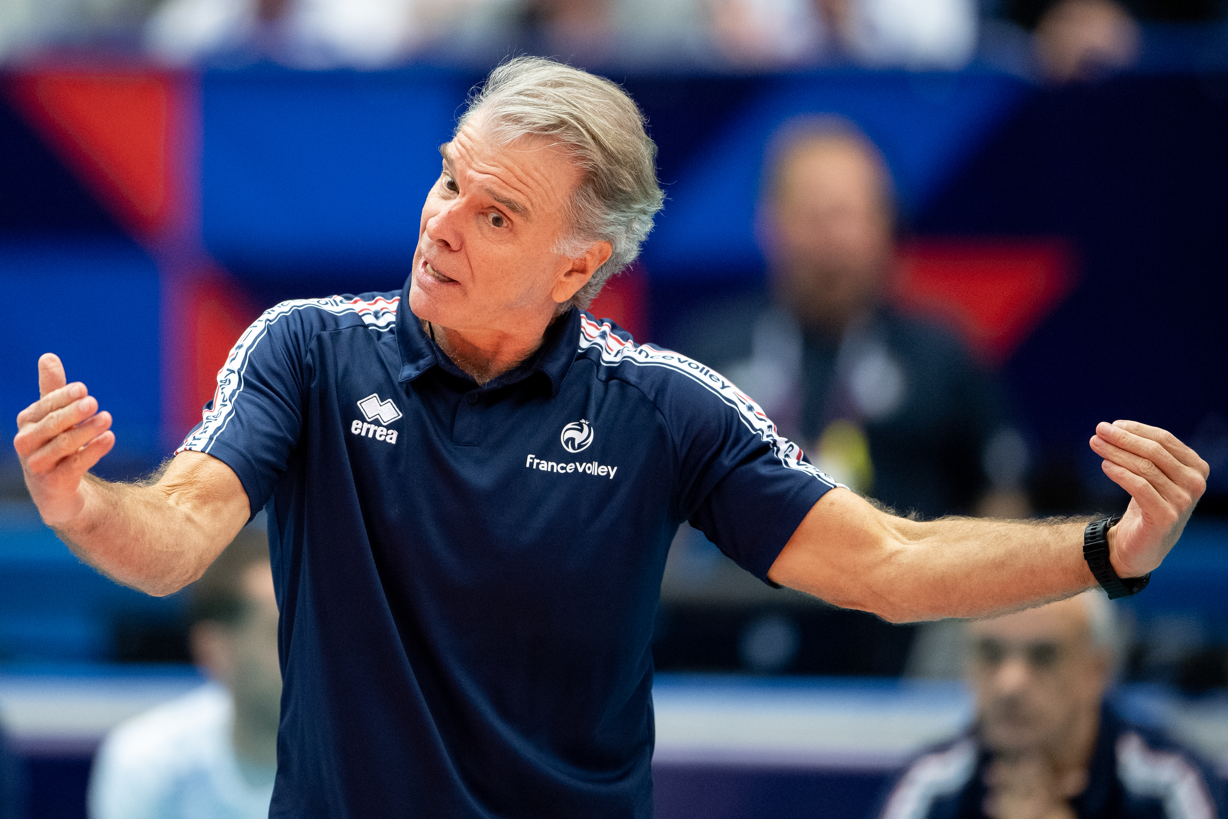 epa09466164 Head coach of France Bernardo Rocha de Rezende during the EuroVolley 2021 Men Round of 8 match between France and Czech Republic in Ostrava, Czech Republic, 13 September 2021.  EPA-EFE/LUKAS KABON