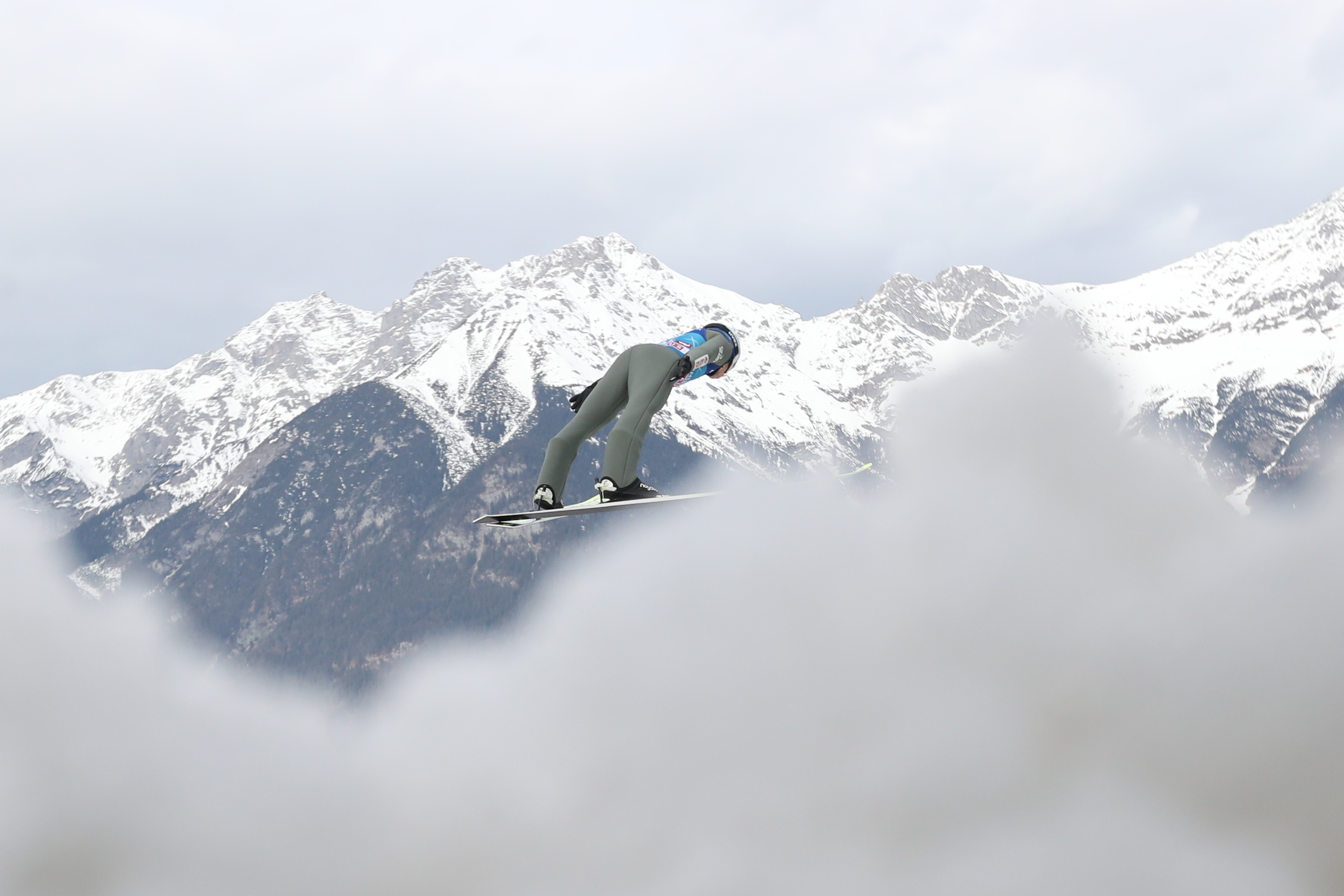 epa09664471 Kamil Stoch of Poland in action during a trial jump for the third stage of the 70th Four Hills Ski Jumping Tournament in Innsbruck, Austria, 03 January 2022.  EPA-EFE/GRZEGORZ MOMOT POLAND OUT