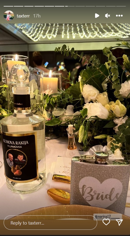 Šaban, svadba, rakija Foto: Instagram/taxterr