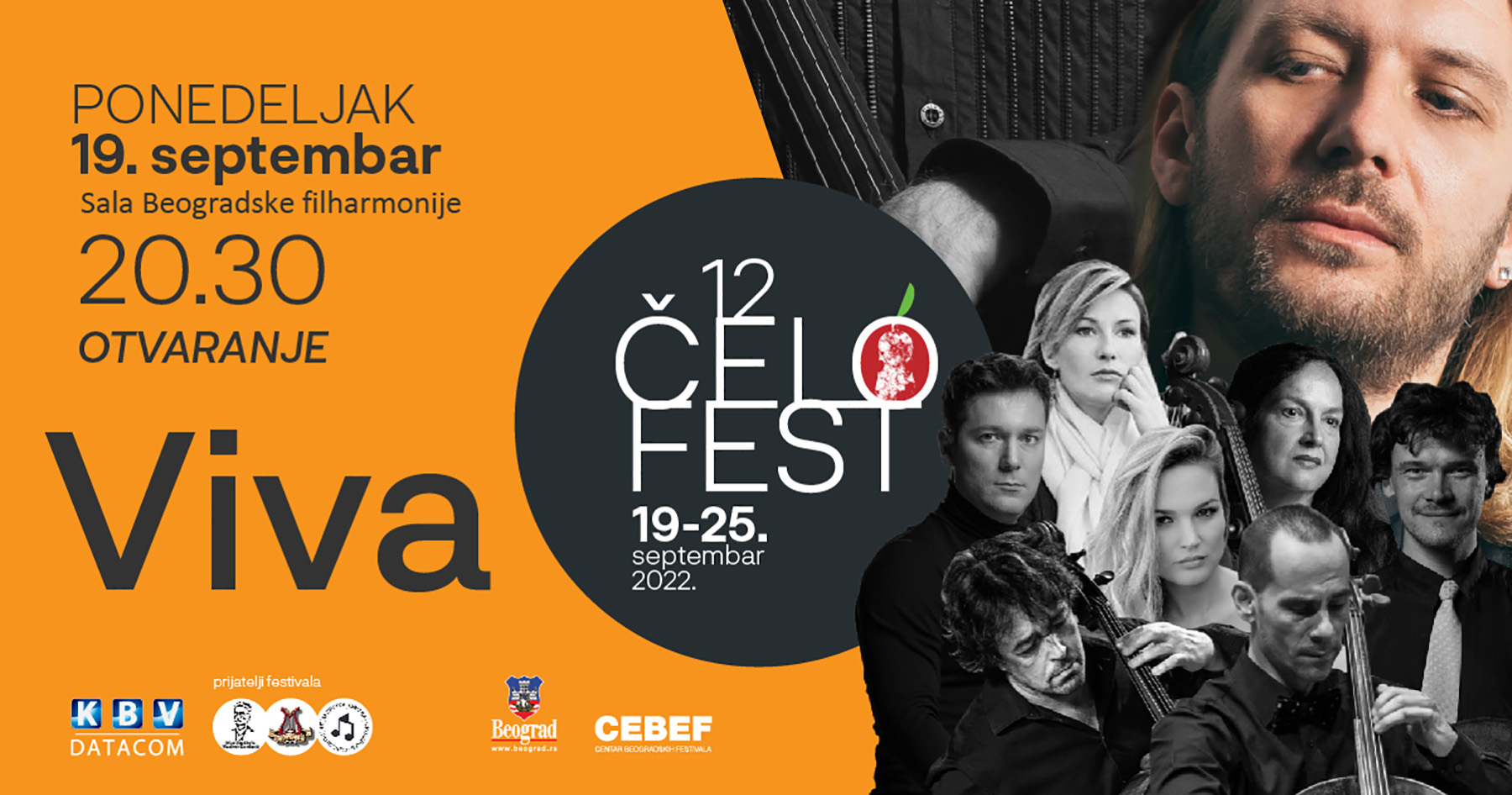 Otvaranje Celo Festa - koncert Viva Celo 19.09. u Beogradskoj filharmoniji
