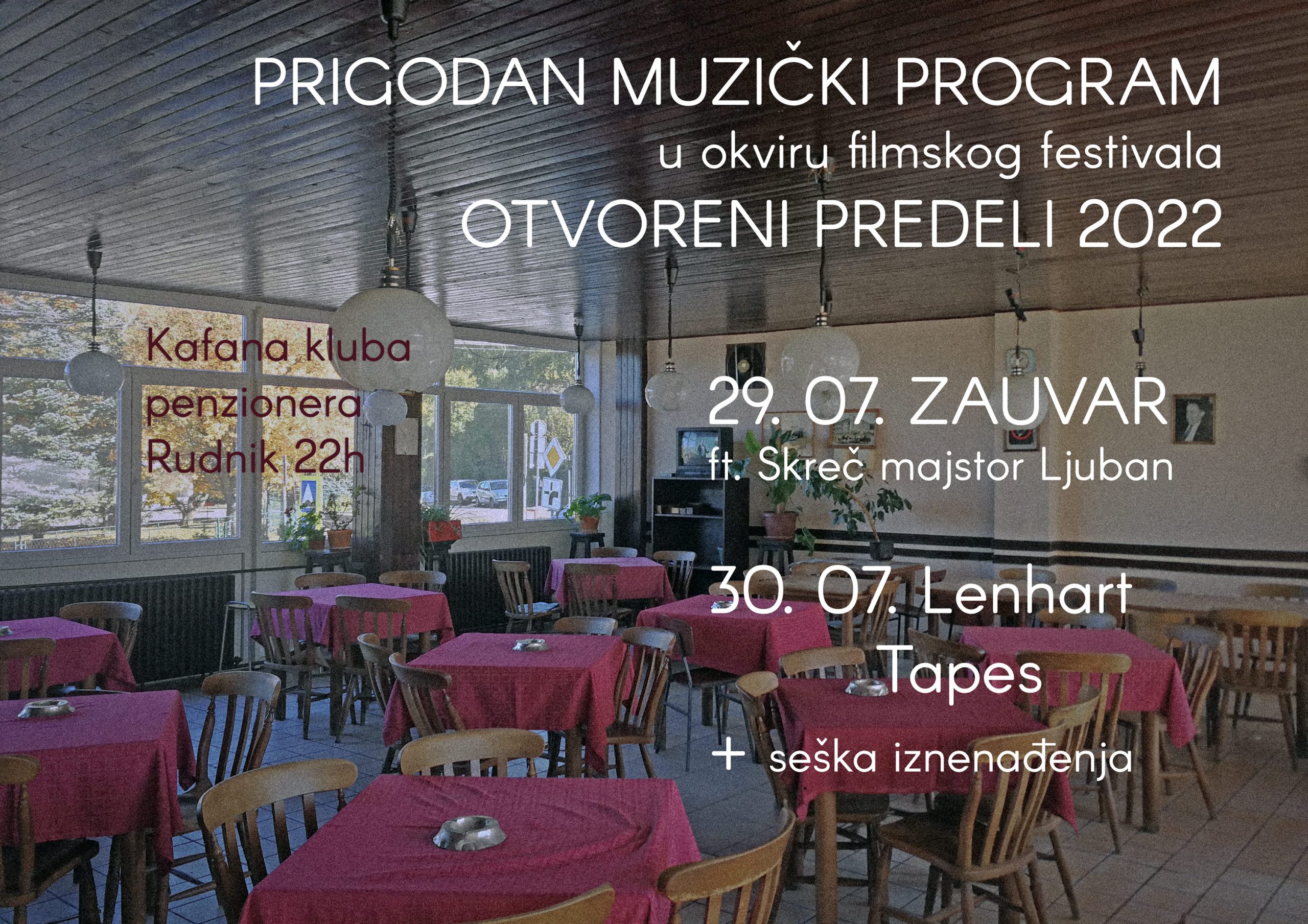 Novi filmski festival na planini Rudnik - Prigodan muzički program na filmskom festivalu “Otvoreni predeli” na Rudniku