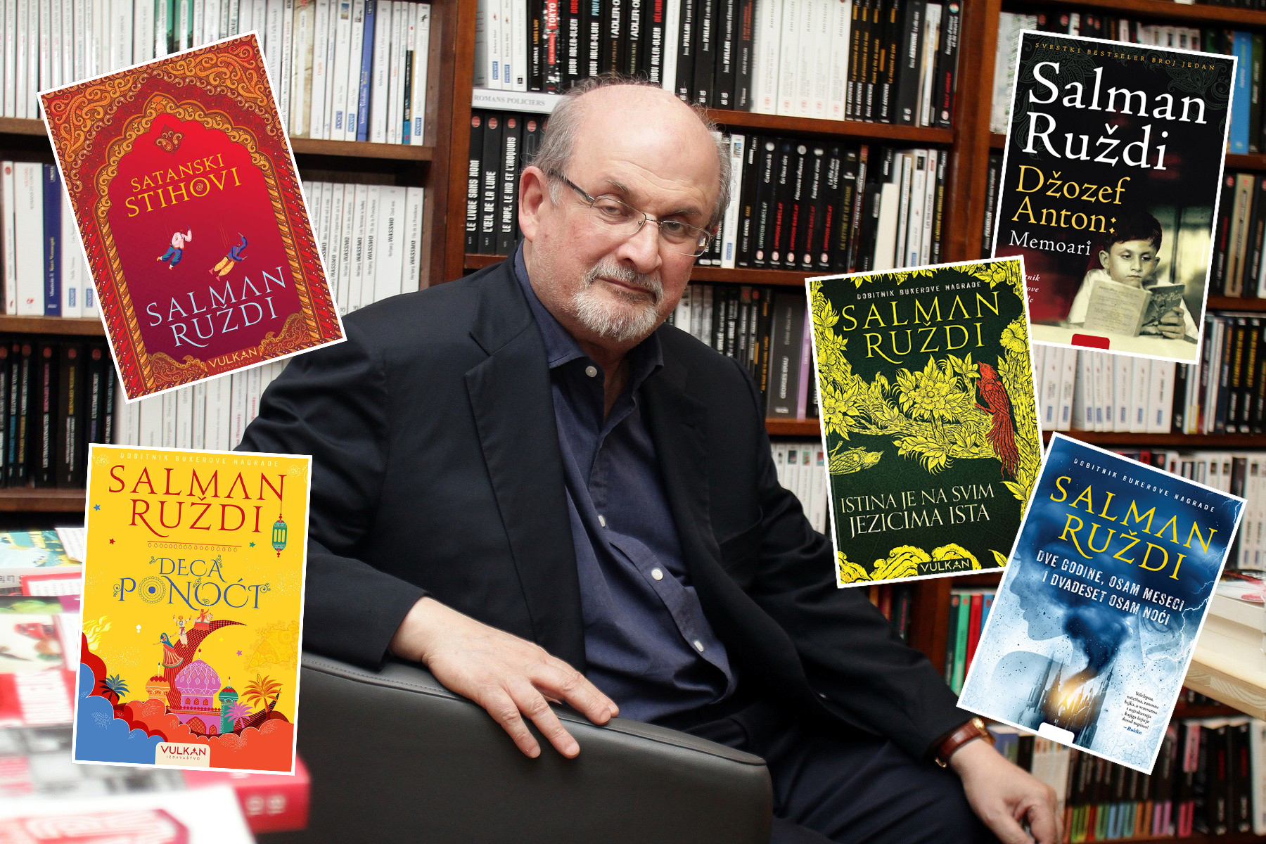 Salman Ruždi, knjige, kombo
Salman Rushdie librairie Maupetit Marseille le 15.09.2018,Image: 387037622, License: Rights-managed, Restrictions: , Model Release: no, Credit line:  Robert Poulain / KCS Presse / Profimedia