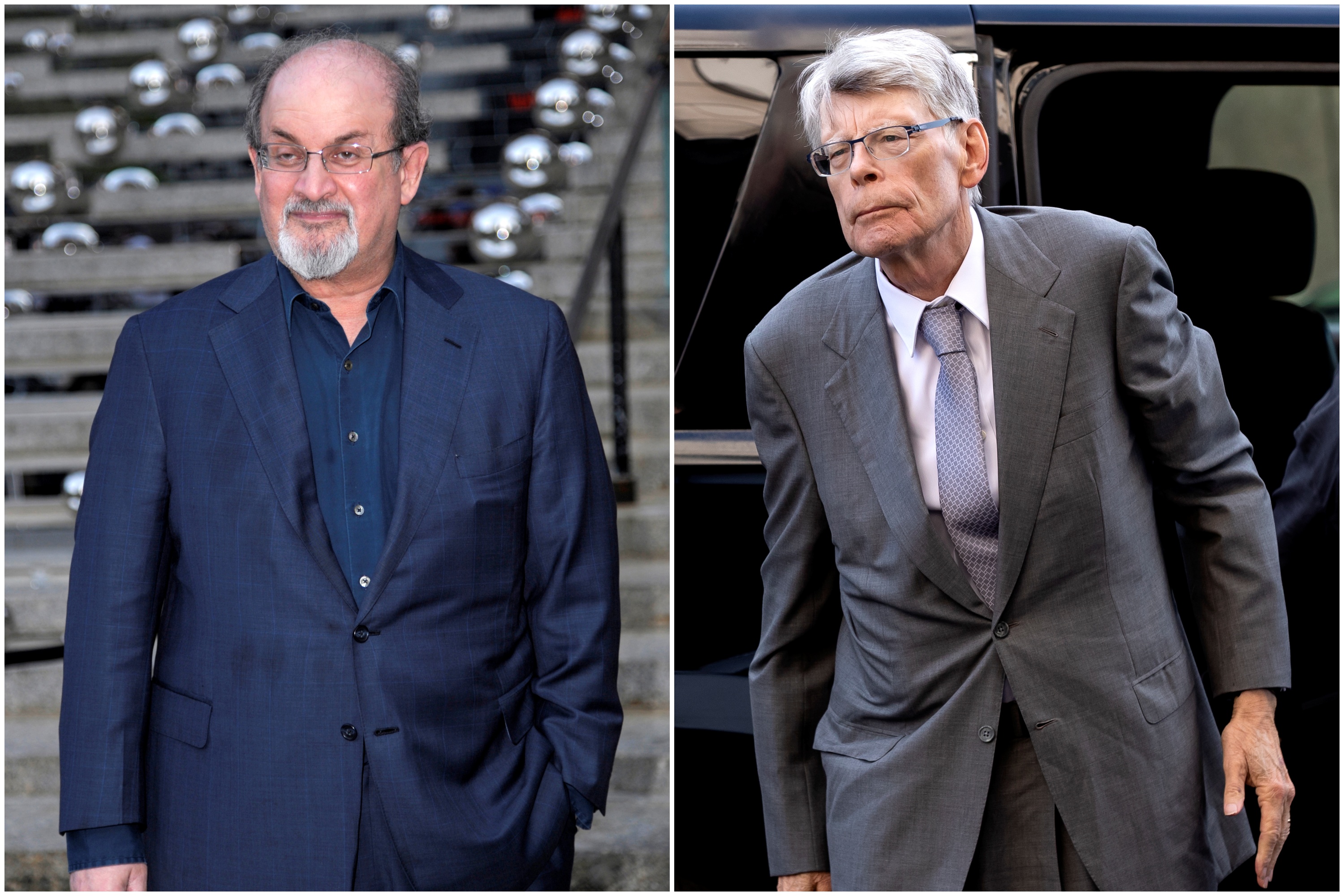 Salman Ruždi i Stiven King, kombo Foto: EPA/PETER FOLEY/EPA-EFE/MICHAEL REYNOLDS