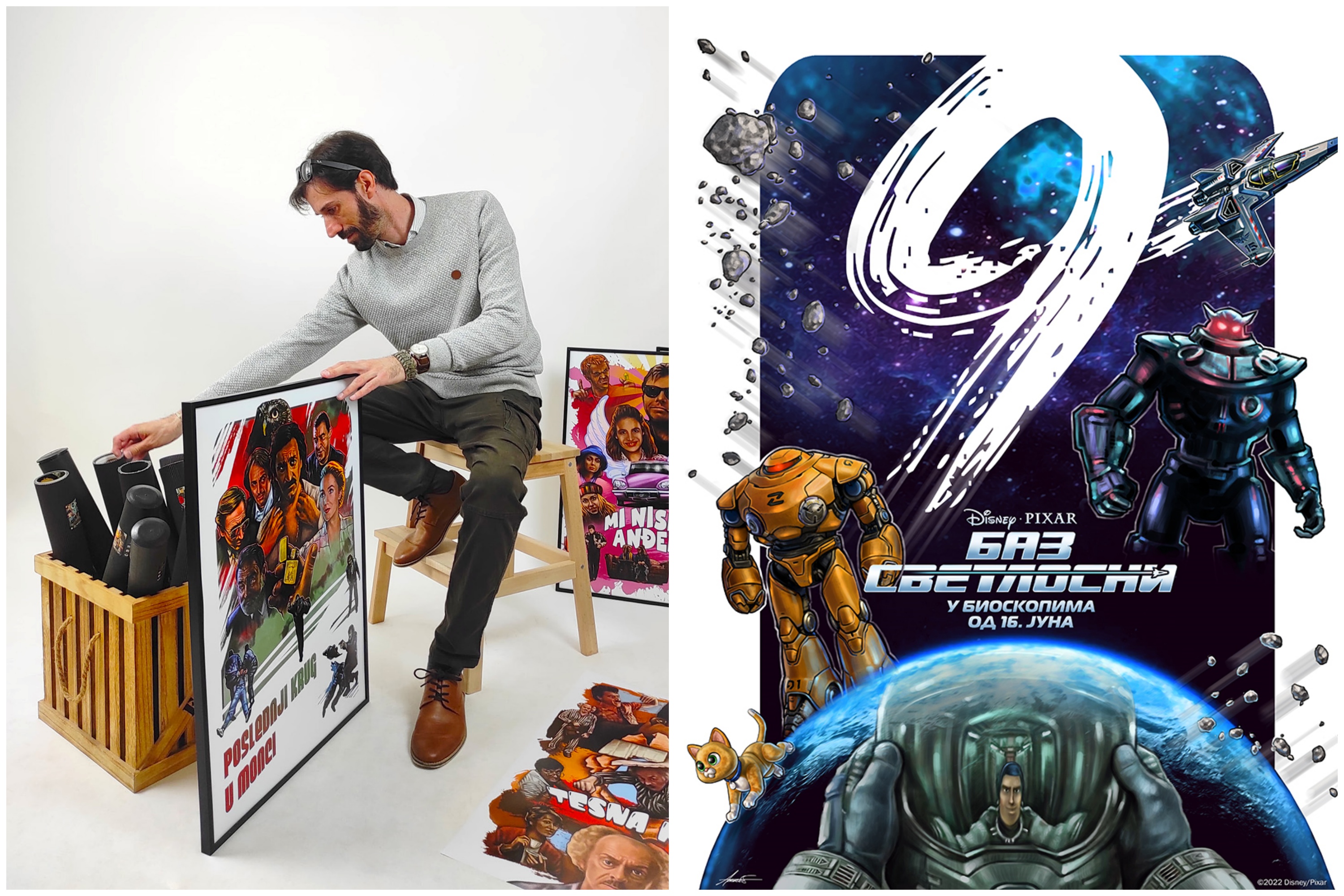 VIZUELNI UMETNIK STEVAN ALEKSIĆ UČESTVOVAO U GLOBALNOJ DIZNIJEVOJ AKTIVACIJI I DIZAJNIRAO POSTER ZA ANIMACIJU „BAZ SVETLOSNI“ Foto: Promo