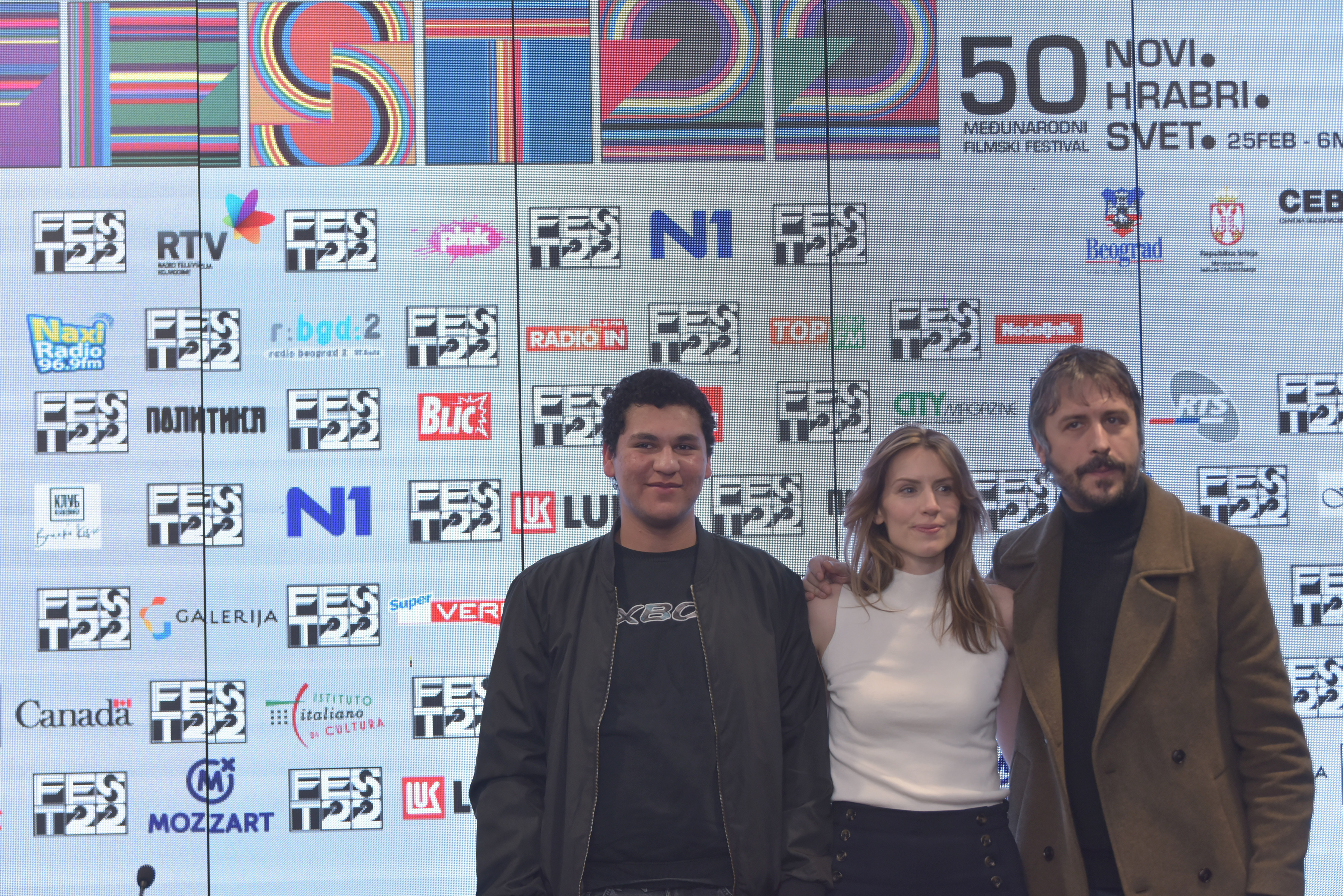 Beograd, 1. marta 2022 - Konferencija za medije u okviru 50. FEST-a u press sali Kombank dvorane povodom premijere filma  srpski "The Game" (prisutni - glumac Branislav Trifunovic, rediteljka Ana Lazarevic). FOTO TANJUG/ MILOS MILIVOJEVIC/bs