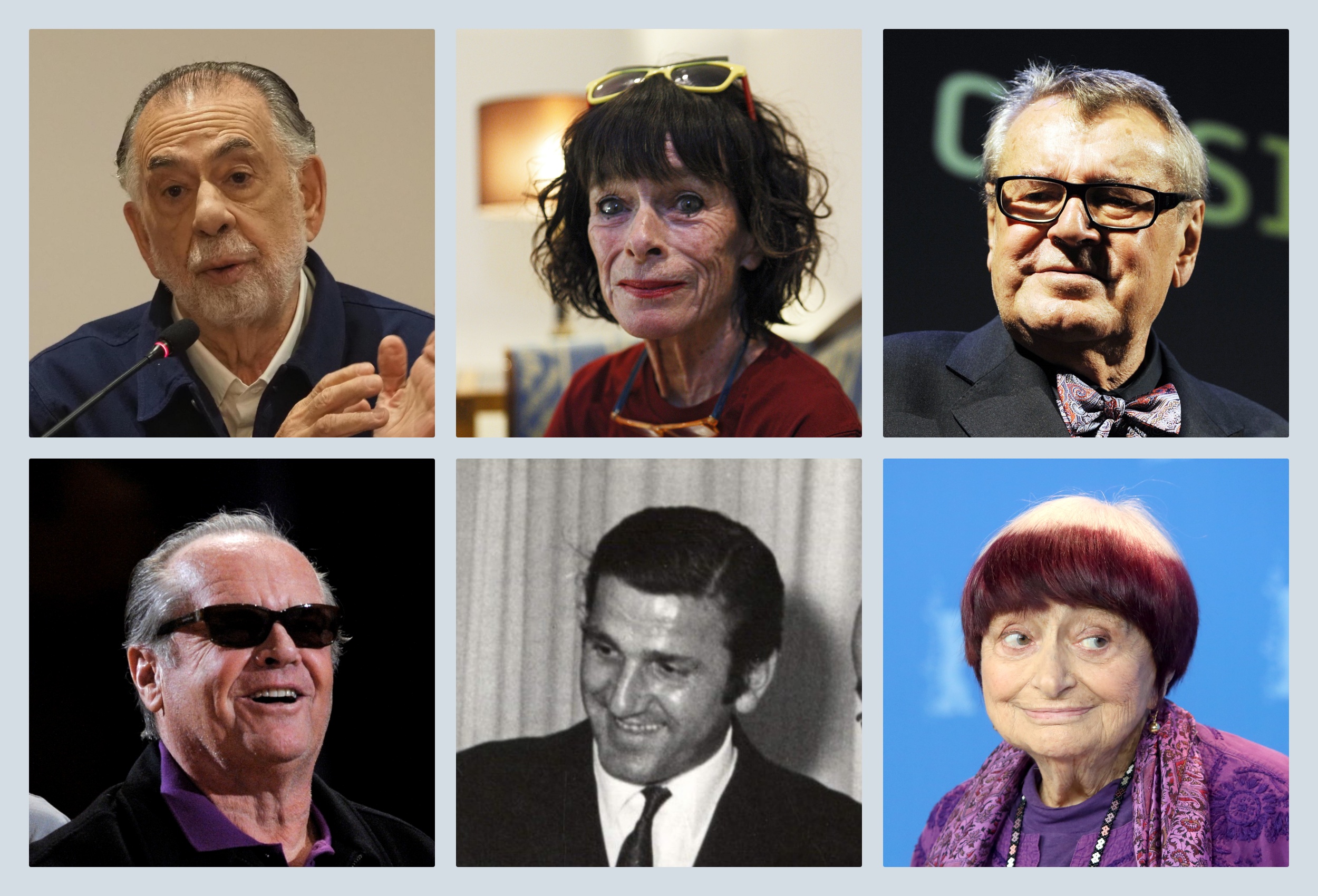Frensis Ford Kopola, Džeraldina Čaplin, Miloš Forman,  Džek Nikolson, Bata Živojinović - iz mladih dana (sedamdesete), Anjes Varda
