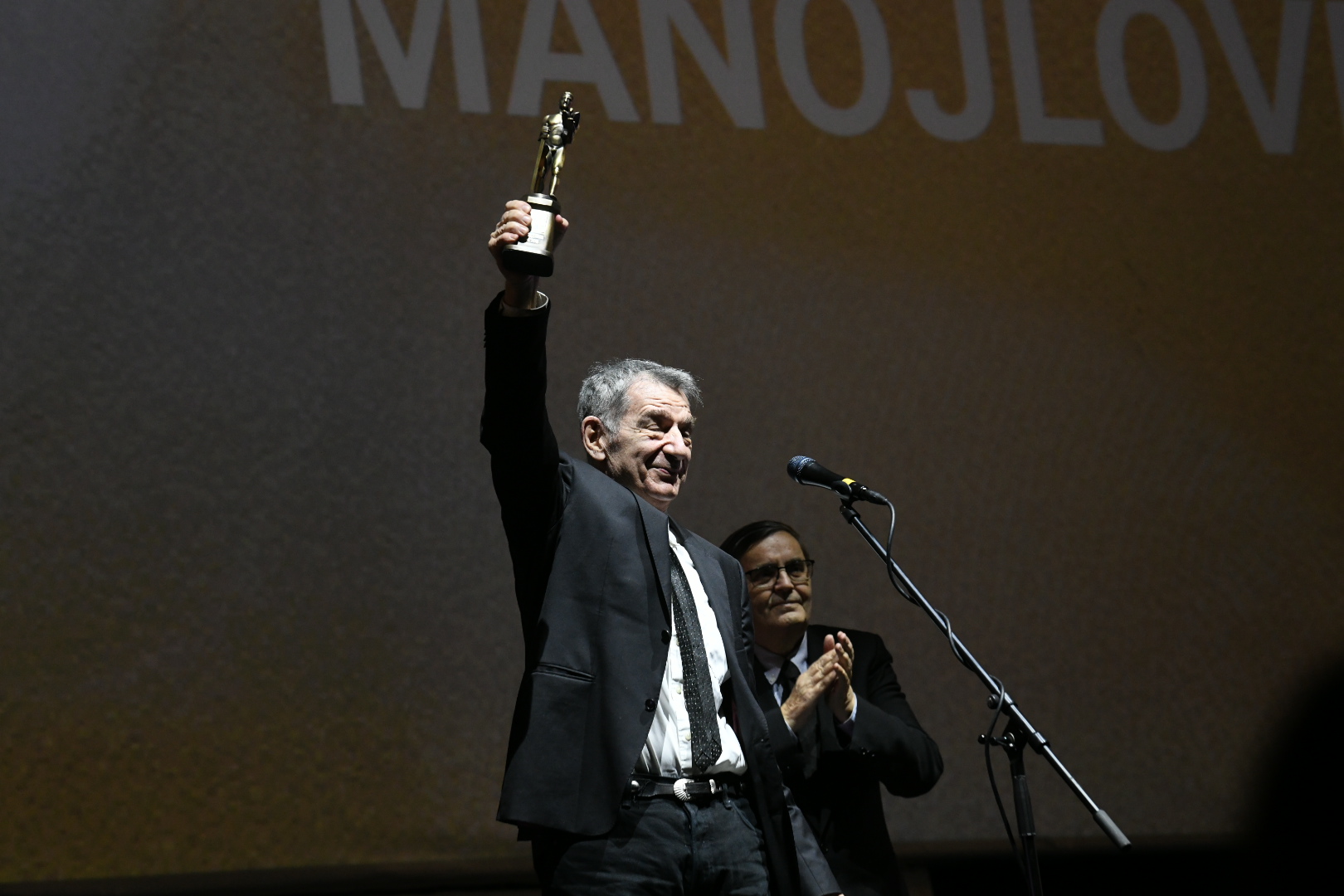 Beograd, 25.02.2022. FEST, Počeo 50. jubilarni Fest otvaranje. Počasne nagrade Beogradski pobednik uručene su Emiru Kusturici i Predragu Mikiju Manojloviću. Foto: Vesna Lalić/Nova.