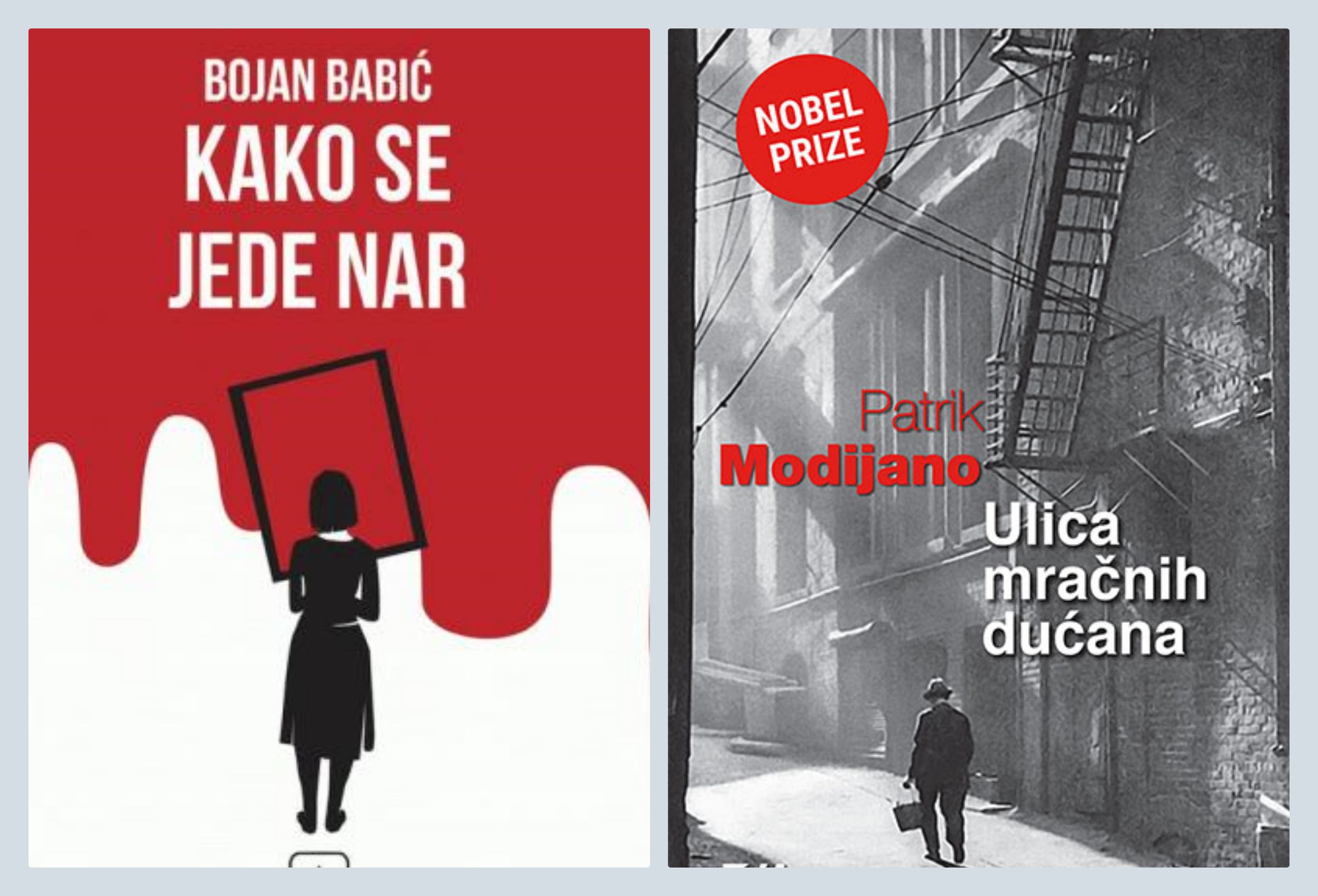 Kombo korice romana "Kako se jede nar" i "Ulica mračnih dućana"