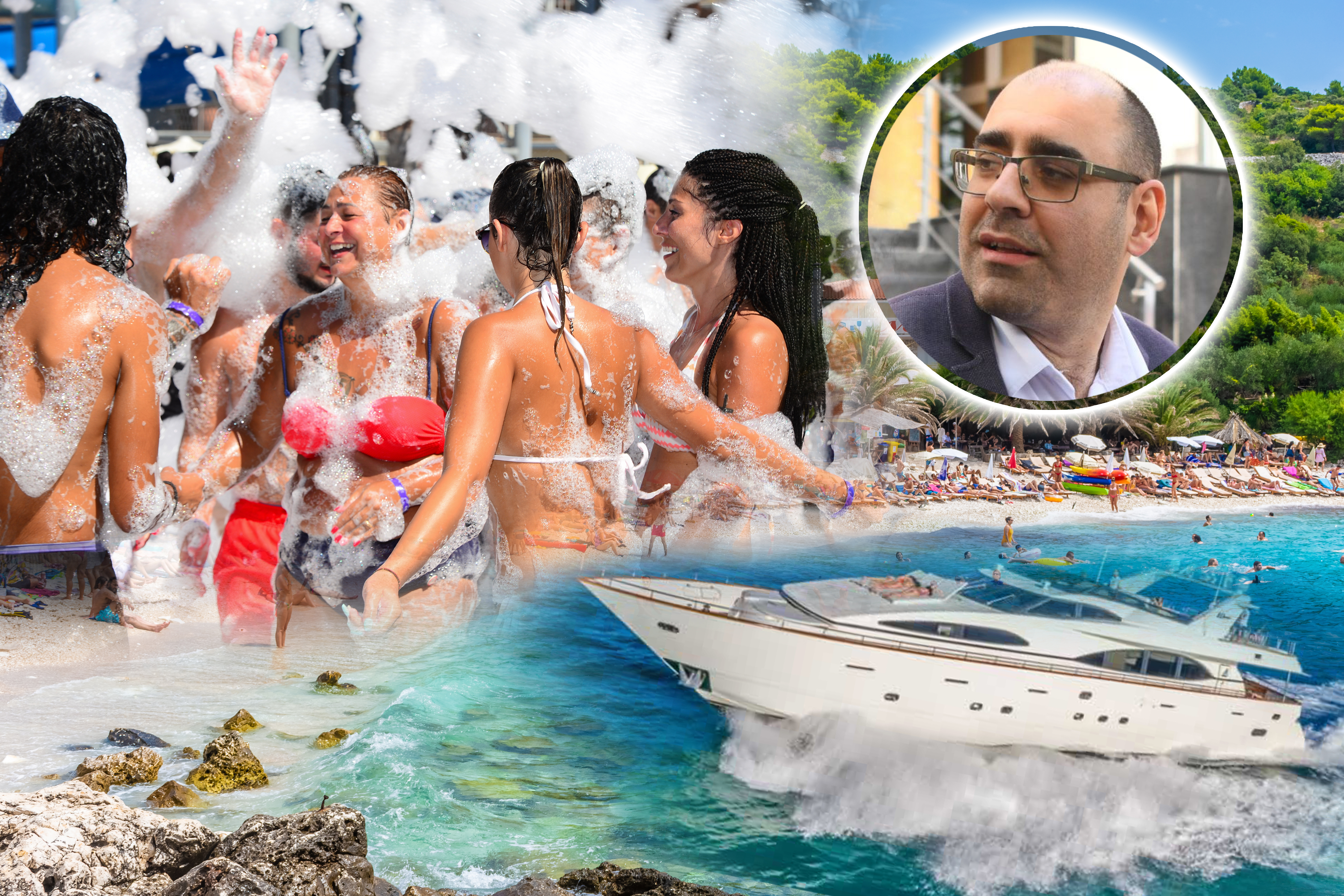 HVAR, CROATIA, AUGUST 8 2019: The beautiful Pokoniji Dol Beach in Hvar Island, Adriatic Sea kolumna ratko