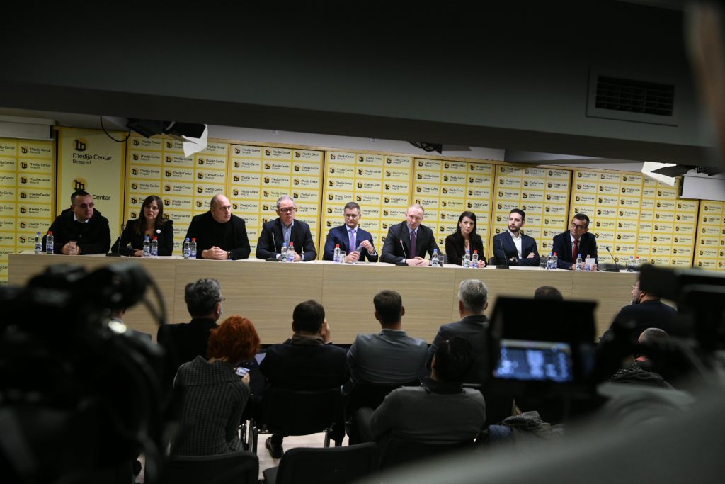 Beograd 26.11.2021. Ujedinjena opozicija, konferencija za stampu Foto: Vesna Lalic nova rs