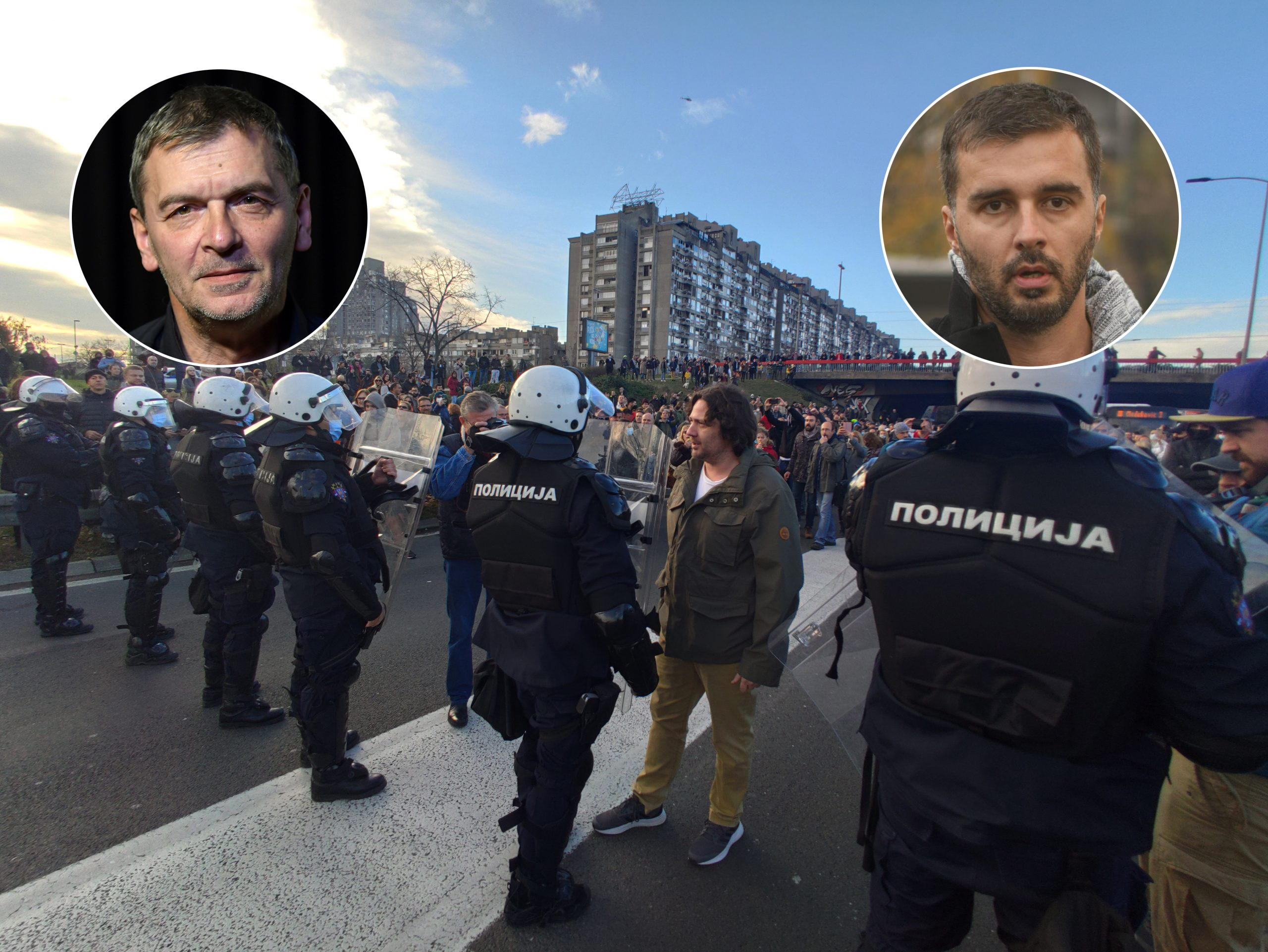 Blokada, policija, autoput, Aleksandar Jovanović Ćuta, Savo Manojlović, kombo Foto: Vesna Lalić/Filip Krainčanić/Zoran Lončarević/Nova.rs