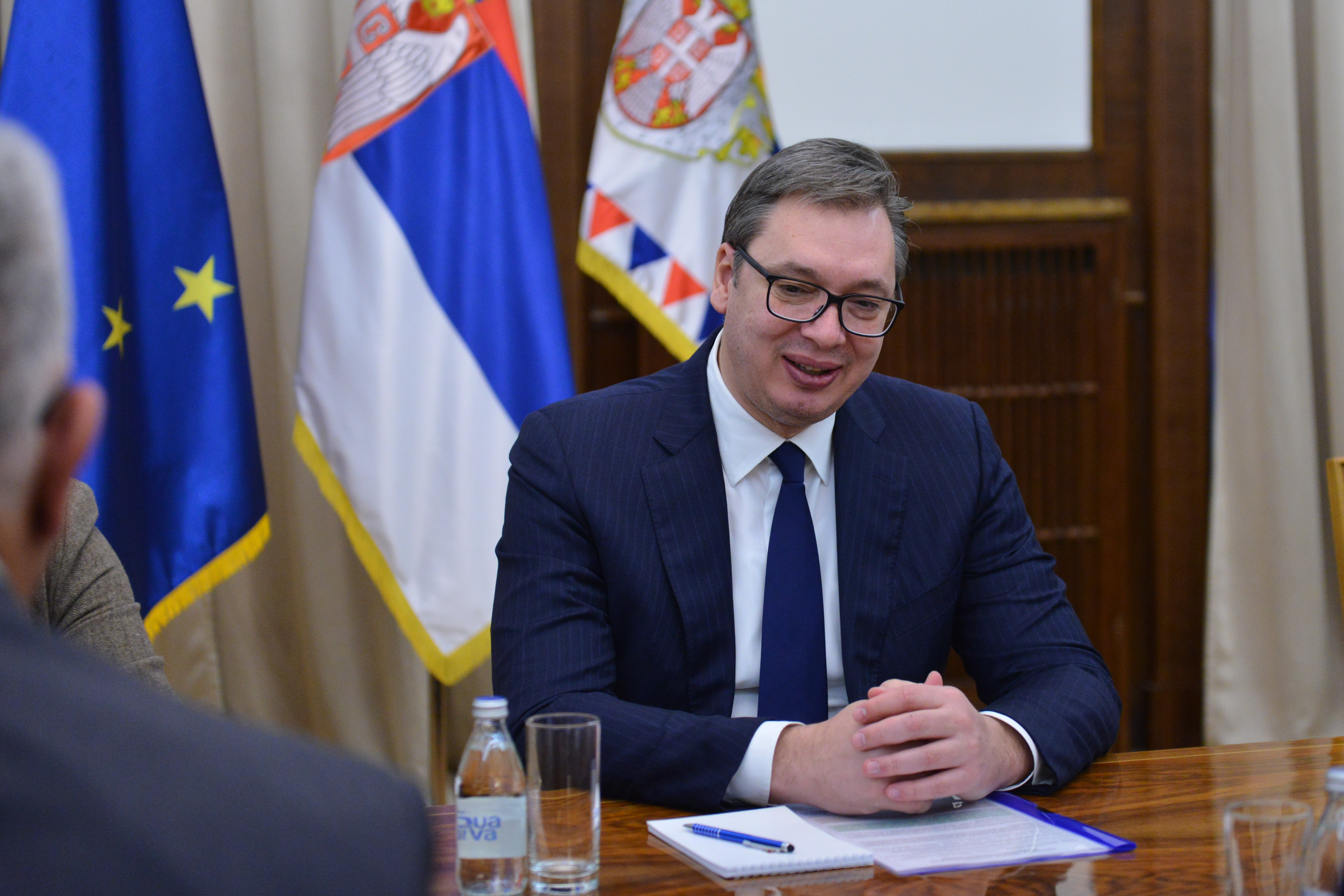 Beograd, 7. decembra 2021 - Predsednik Republike Srbije Aleksandar Vucic sastao se sa ambasadorom Islamske Republike Iran u Srbiji Rasidom Hasanpurom. FOTO TANJUG/ STRAHINJA ACIMOVIC/bs