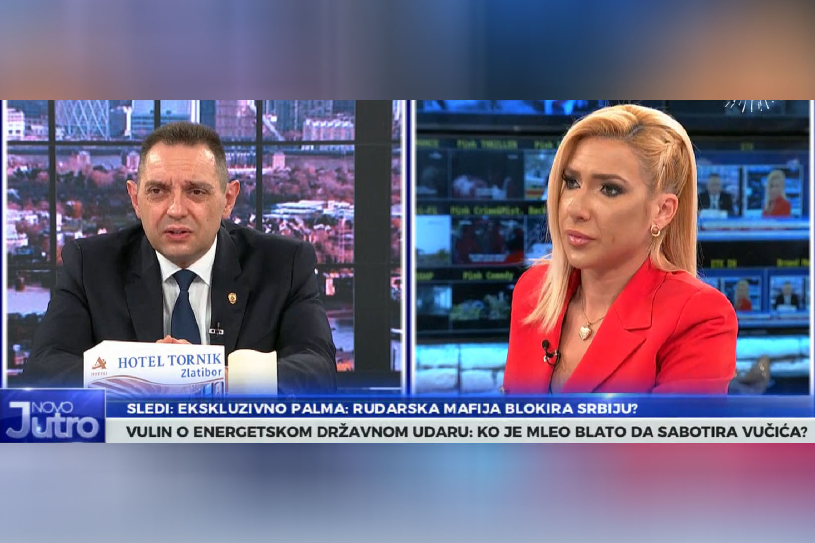 Aleksandar Vulin i Jovana Jeremić, Novo jutro, Pink Foto: Printscreen/Tv Pink