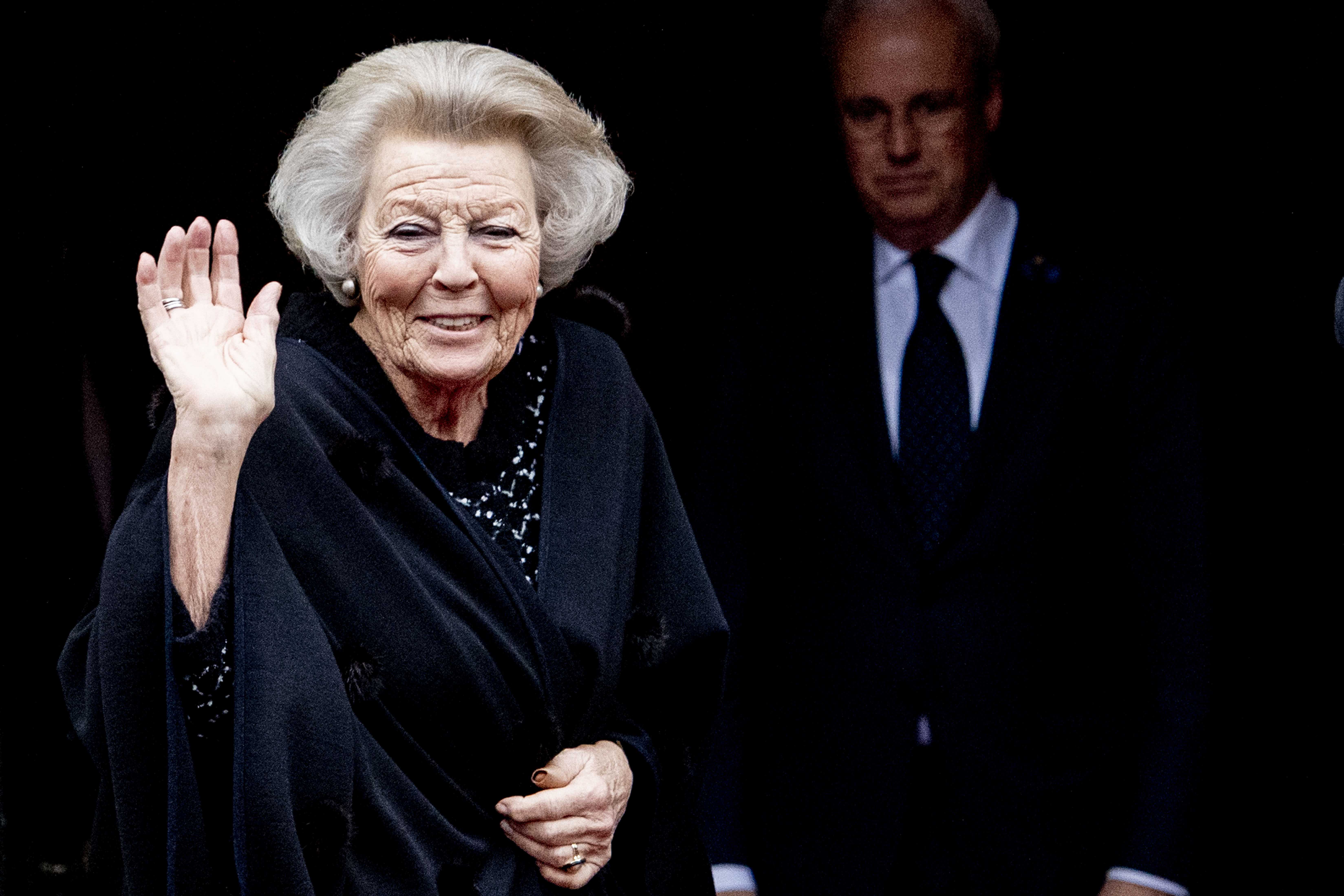 Dutch Princess Beatrix waves as she arrives for the traditional New Year's reception for Dutch guests, organized by King Willem-Alexander and Queen Maxima at the Royal Palace in Amsterdam, The Netherlands, 14 January 2020. EPA-EFE/ROBIN UTRECHT