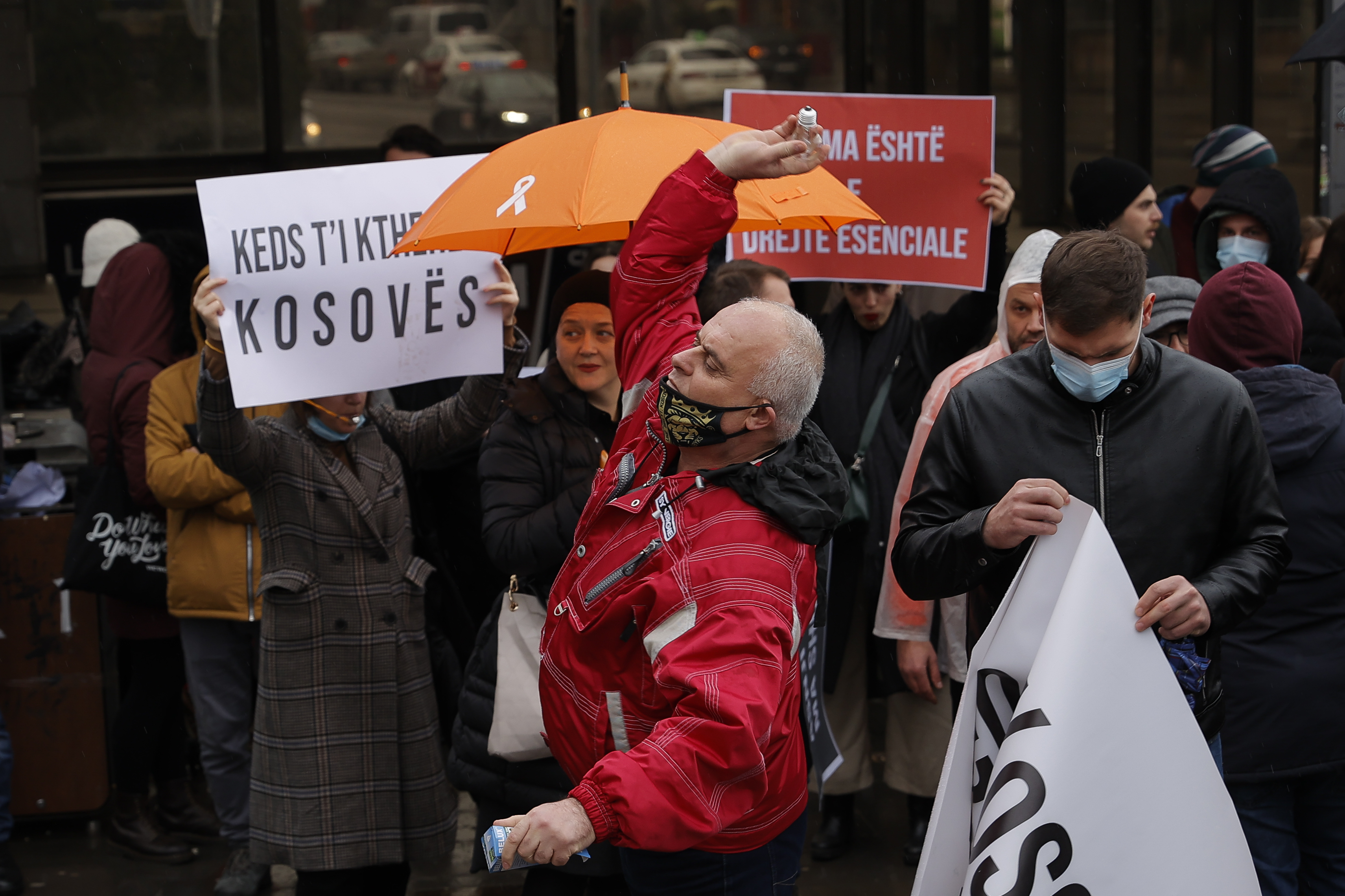 Protest against power cuts in Pristina
