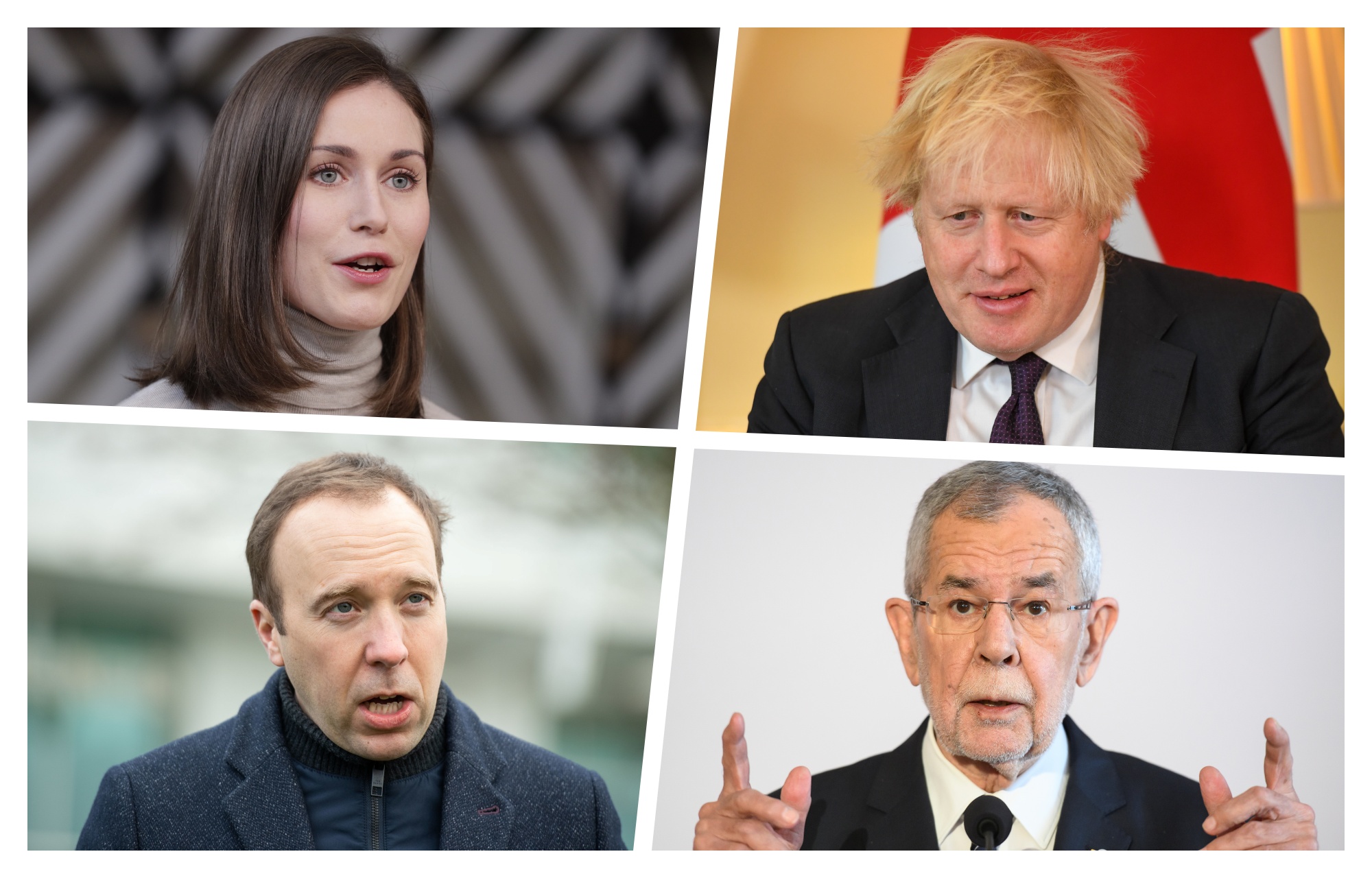 Boris Džonson, Sana Marin, Aleksandar Van der Belen, Met Henkok, političari kršili mere