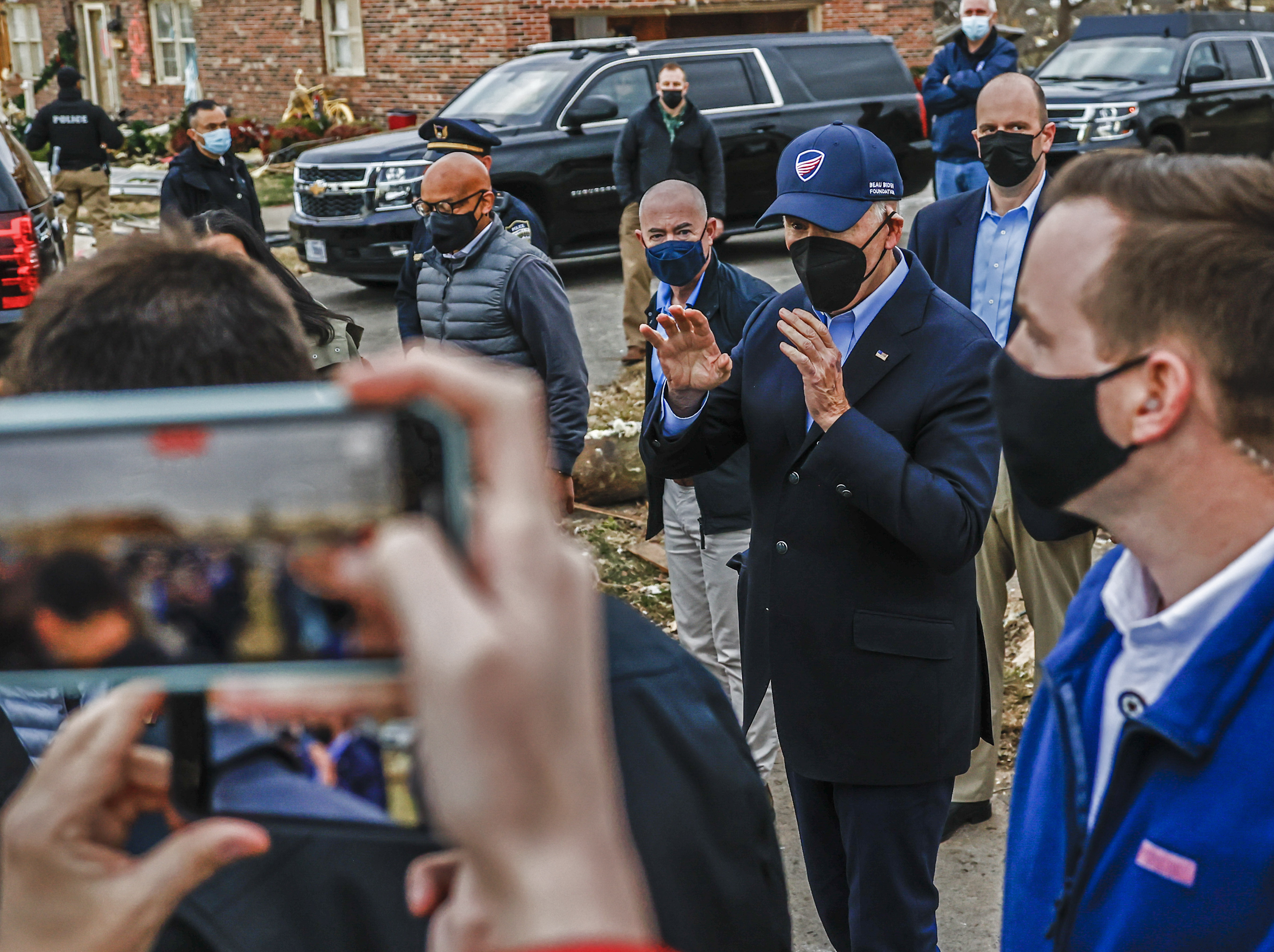 US President Joe Biden visits tornado destruction in Kentucky