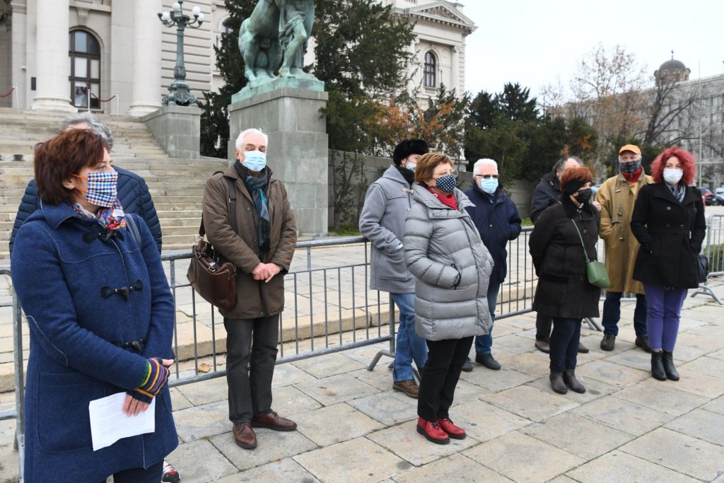 Beograd. 04.12.2020. Skupština slobodne Srbije, konferencija za novinare, povodom napada na istaknute umetnike, ličnosti Foto: Goran Srdanov/Nova.rs