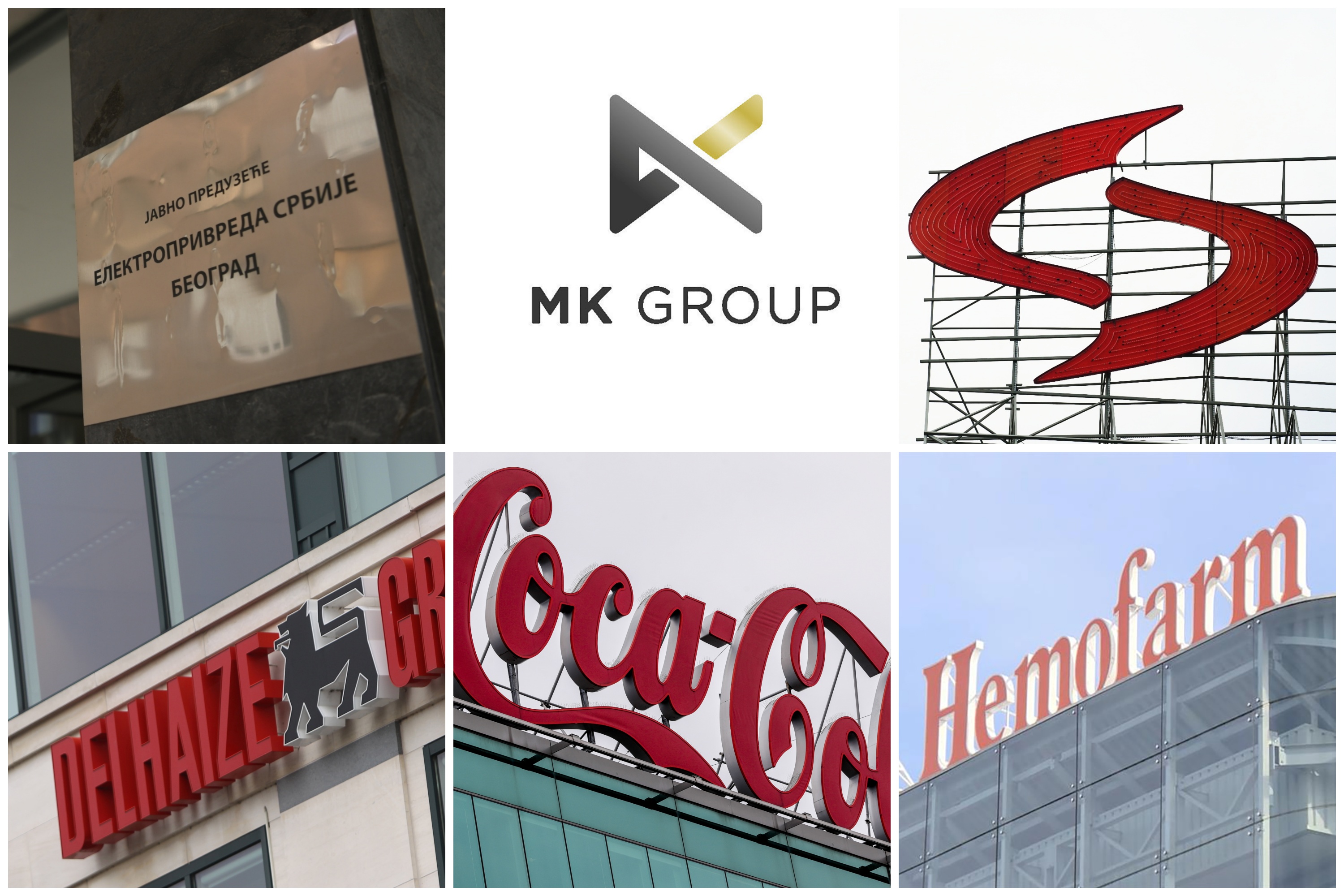 Elektroprivreda Srbije, MK Grupa, MK Group, NIS, Delhaize, Deleze, Coca Cola, Koka Kola, Hemofarm, kombo Foto: Nova.rs/N1/Promo/EPA/OLIVIER HOSLET/EPA-EFE/STEPHANIE LECOCQ