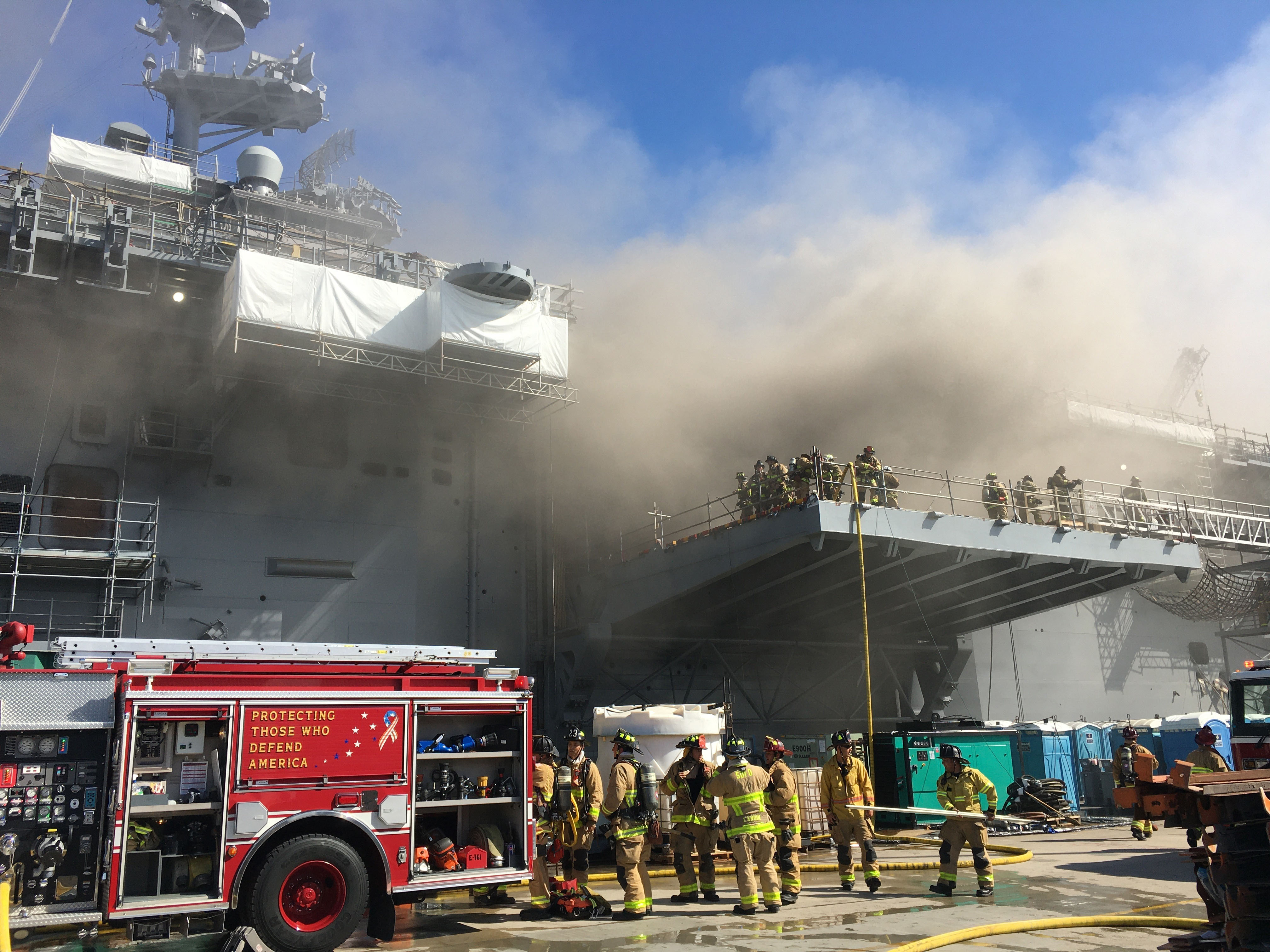 Fire aboard USS Bonhomme Richard