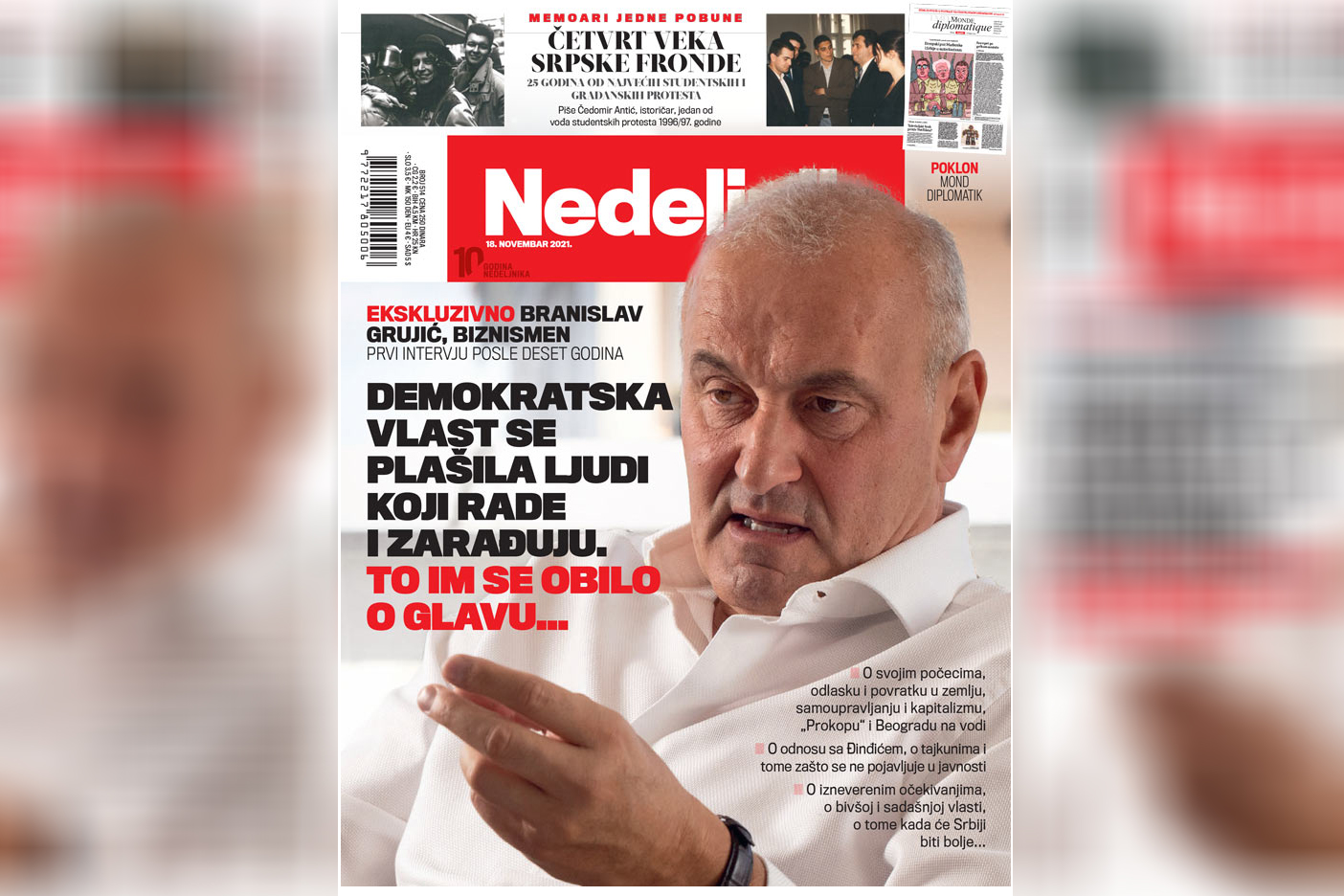 Branislav Grujić za Nedeljnik, oni poslali