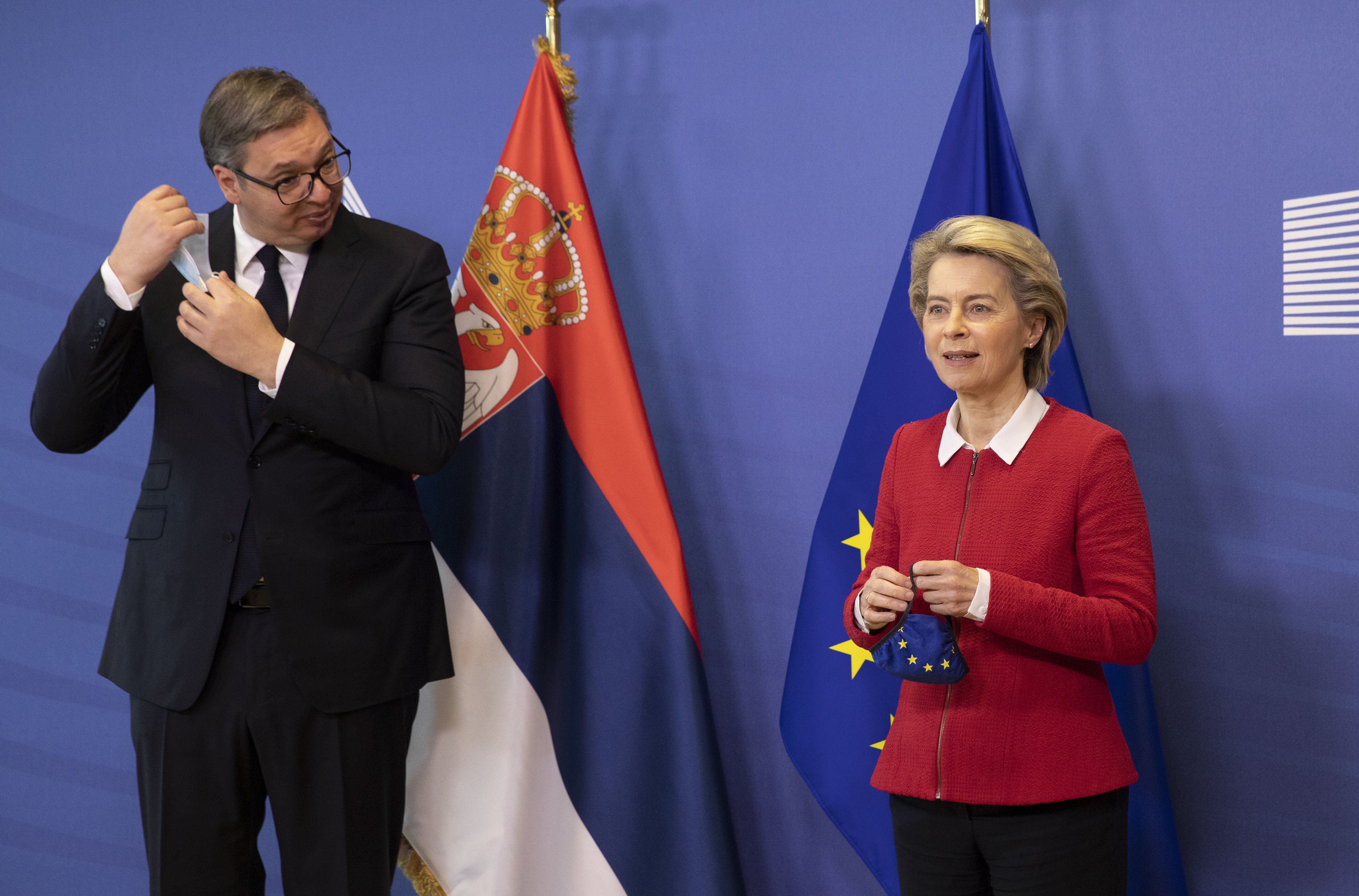 Aleksandar vucic i ursula fon der lejen, Belgium EU Serbia