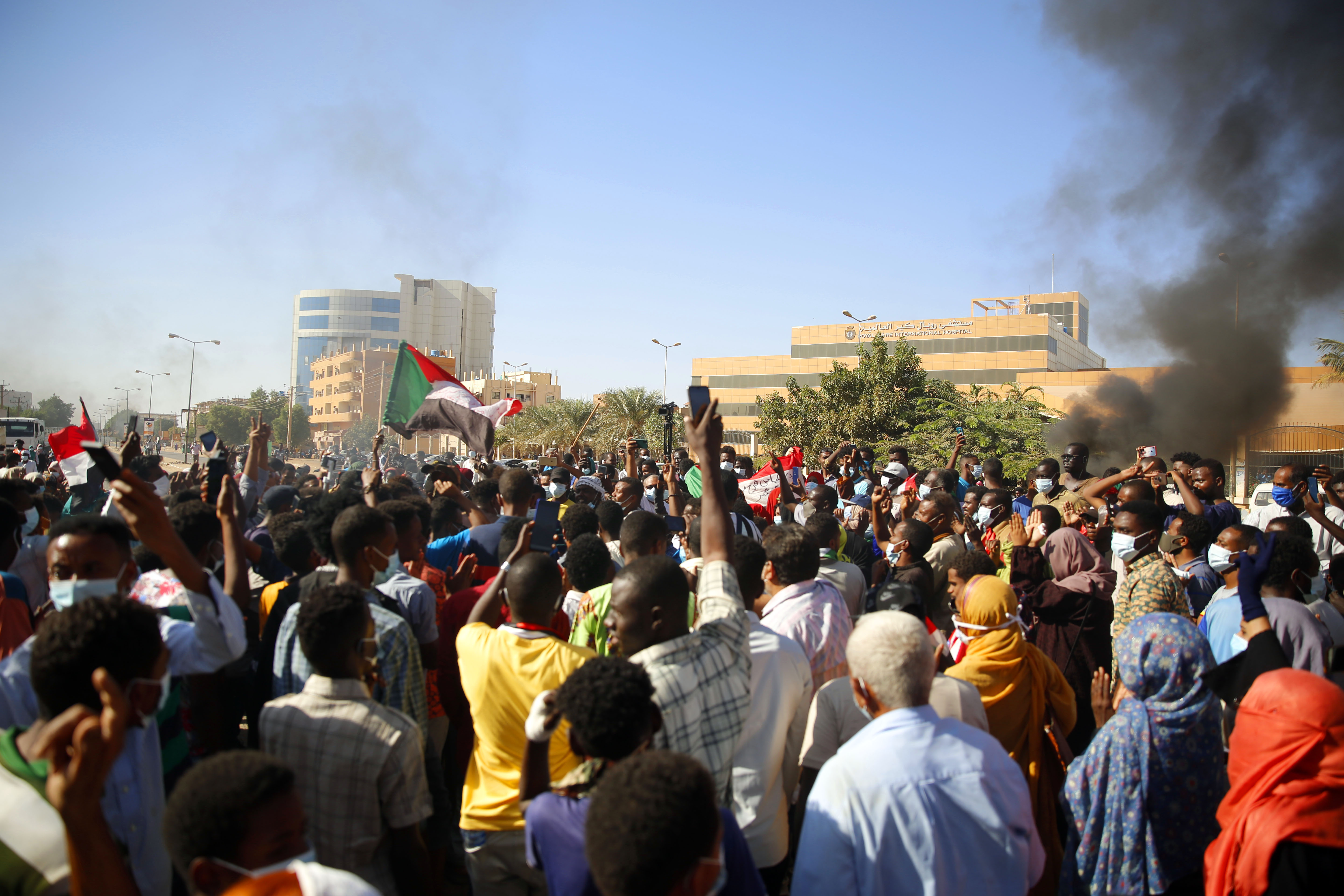 Protests in Khartoum on the second anniversary of the start of the revolution