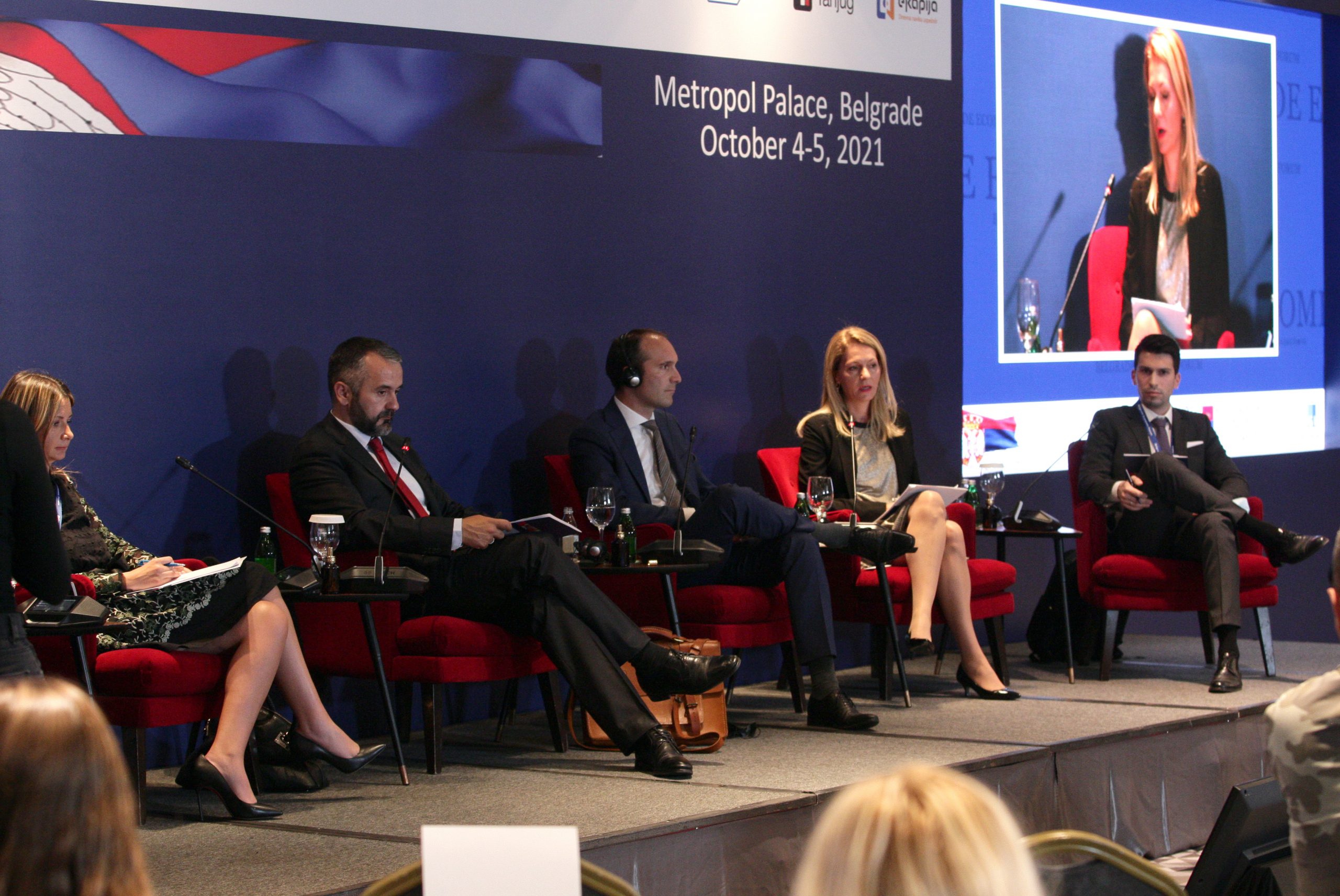 Beograd, 4. oktobra 2021.-  Na 21. Beogradskom ekonmskom forumu danas je odrzan panel na temu: "Izgradnja energetskog arsenala u Srbiji". Ucesnici foruma. FOTO TANJUG/ SAVA RADOVANOVIC/ bg