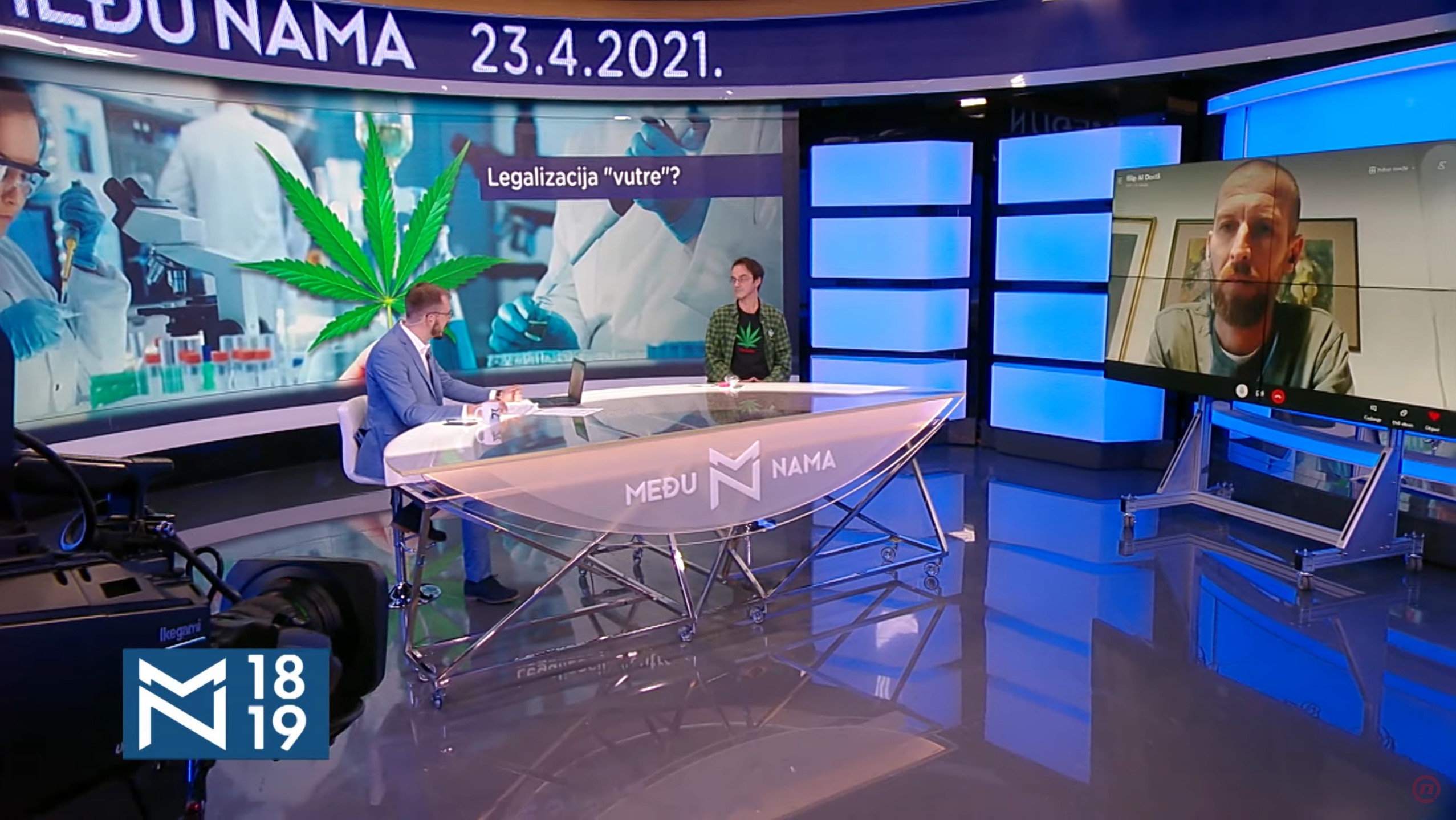 Miloš Simić, Filip Dostovski, legalizacija marihuane, emisija Među nama, Medju nama Foto: Nova S
