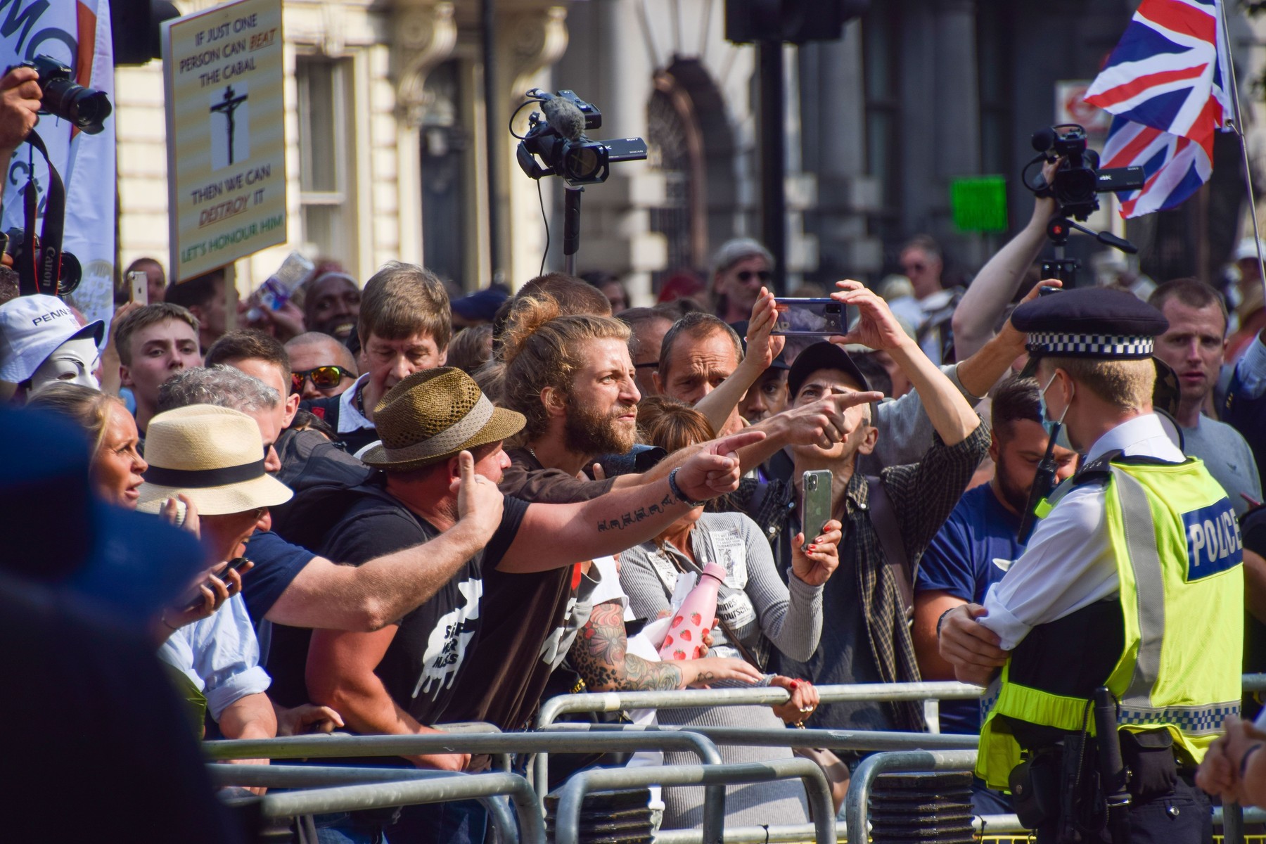 Anti-vaccination protest in London, UK - 24 Jul 2021