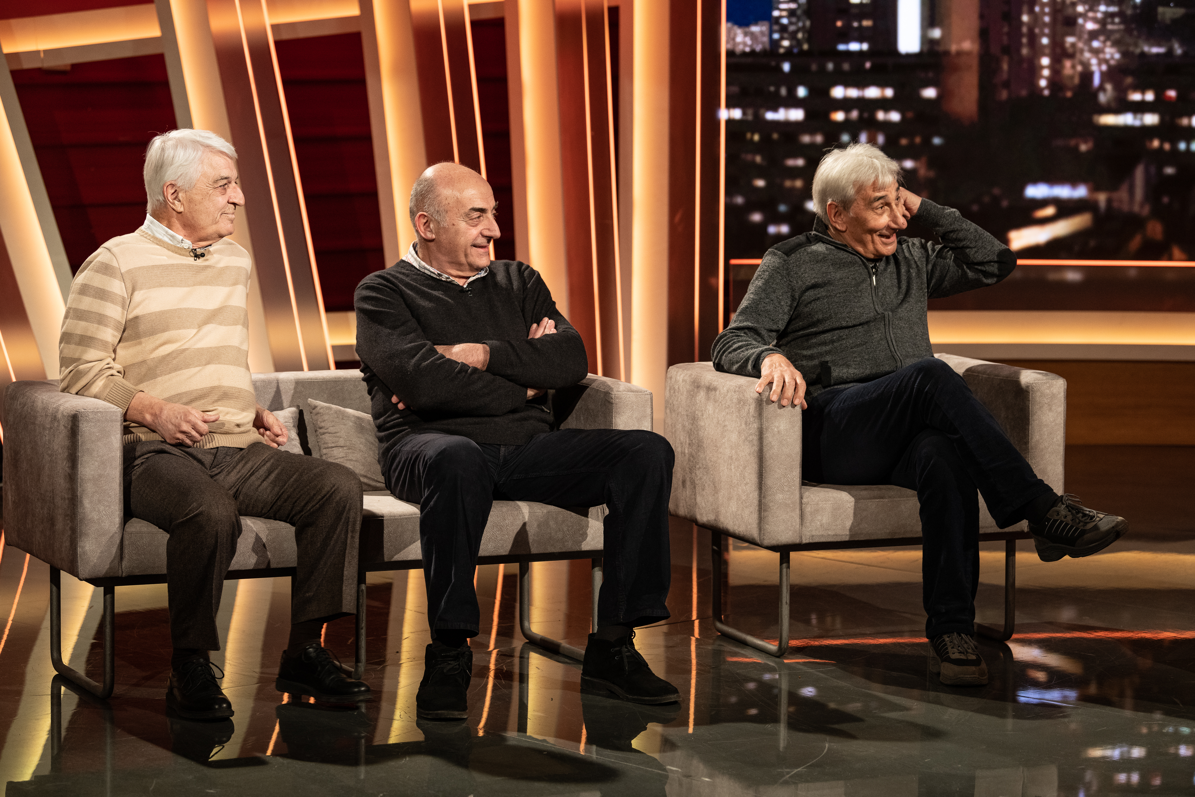 Ljubiša Milić, Nebojša Krunić, Jova Radovanović, emisija Veče sa Ivanom Ivanovićem Foto: Ivan Dinić/Nova S