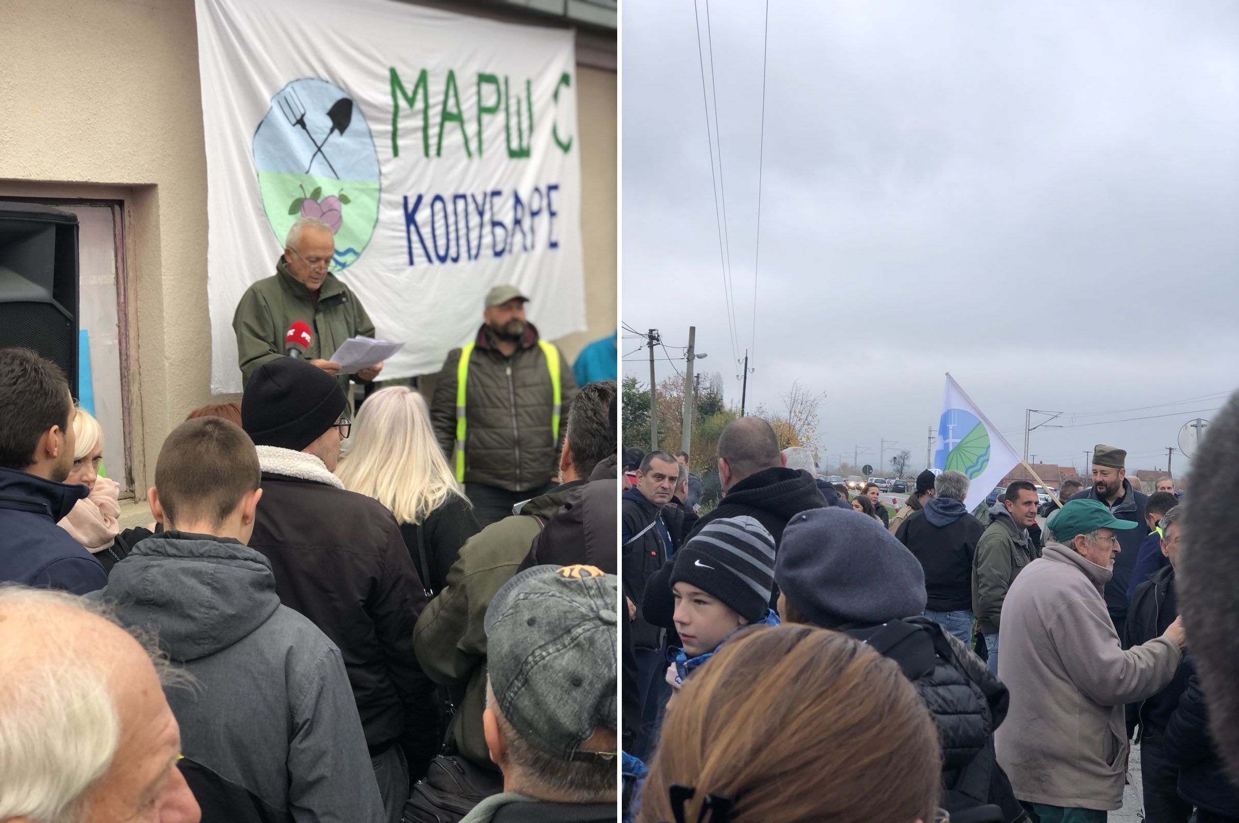 Lukavac, 7.11.2021. - Narodni pokret Mars s kolubare organizovao je protest u Lukavcu kod Valjeva zbog istrazivanja nalazista litijuma i planova o izgradnji rudnika u dolini kolubare. (BETAPHOTO/LELA MILIVOJEVIC/EV)
