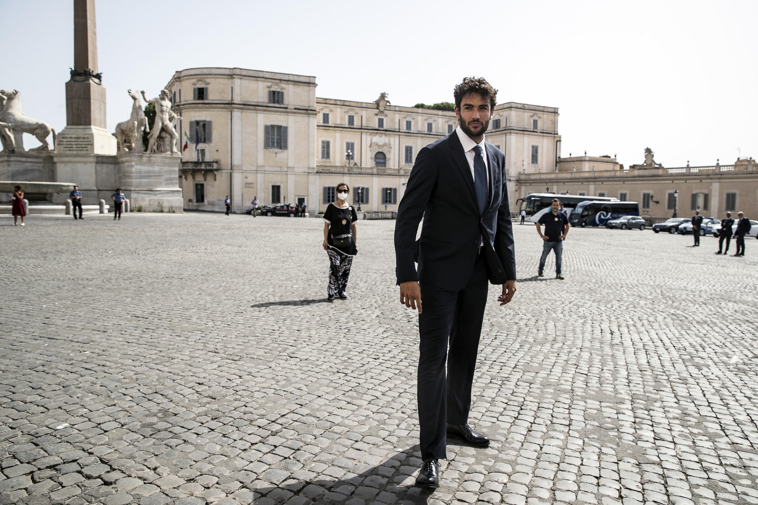 Italy's Matteo Berrettini meets Italy's president Sergio Mattarella