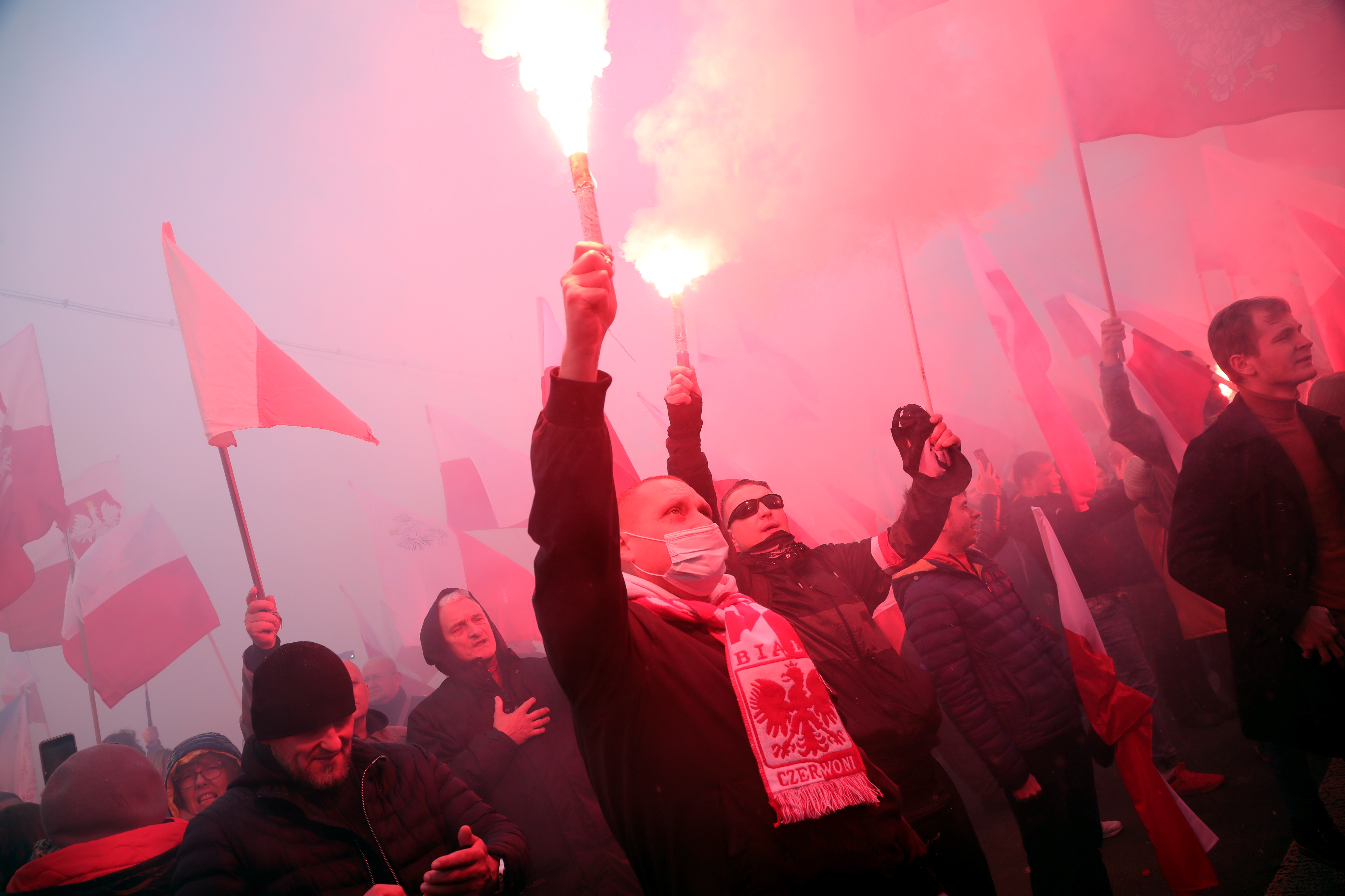 Independence Day march in Warsaw Poljska mars nezavisnosti