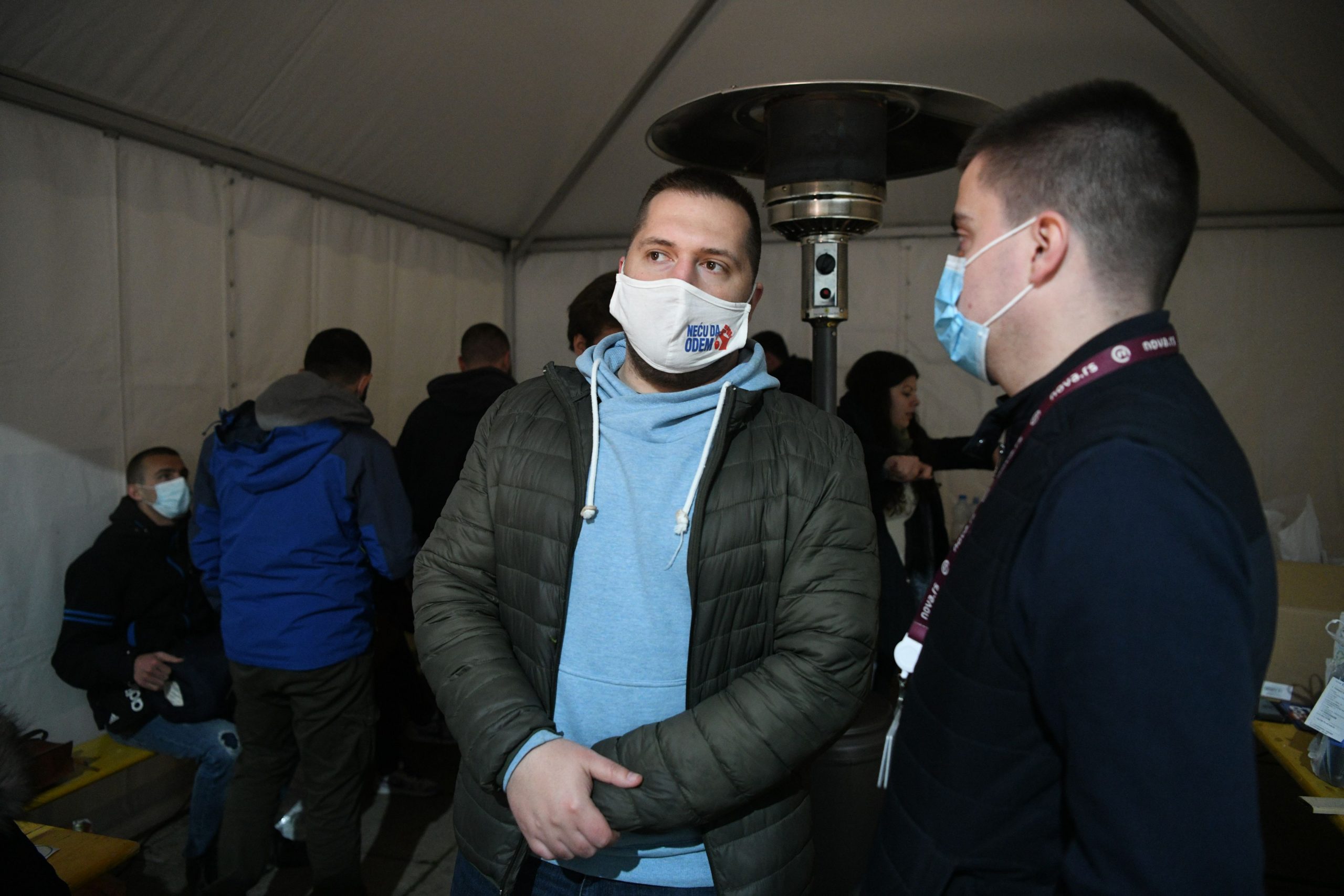 Beograd 09. april 2021. Frilenseri na kampovanju ispred skupstine, radnici na internetu protest ispred skupstine Foto:Filip Krainčanić/Nova.rs