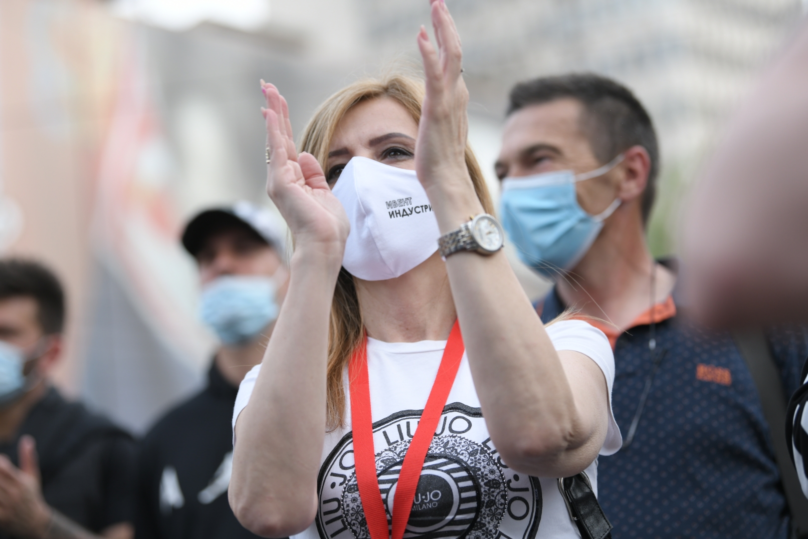 Beograd 12. april 2021. Protest ugostitelja i invent radnika invent radnika Foto:Dragan Mujan/Nova.rs