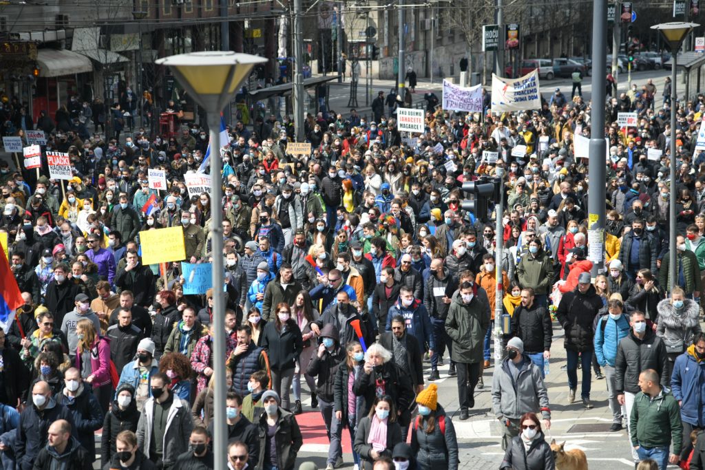 Beograd, 08.04.2021. Protest frilensera, Frilenseri, Internet radnici, radnici na internetu, protestna šetnja Foto: Nemanja Jovanović/Nova.rs