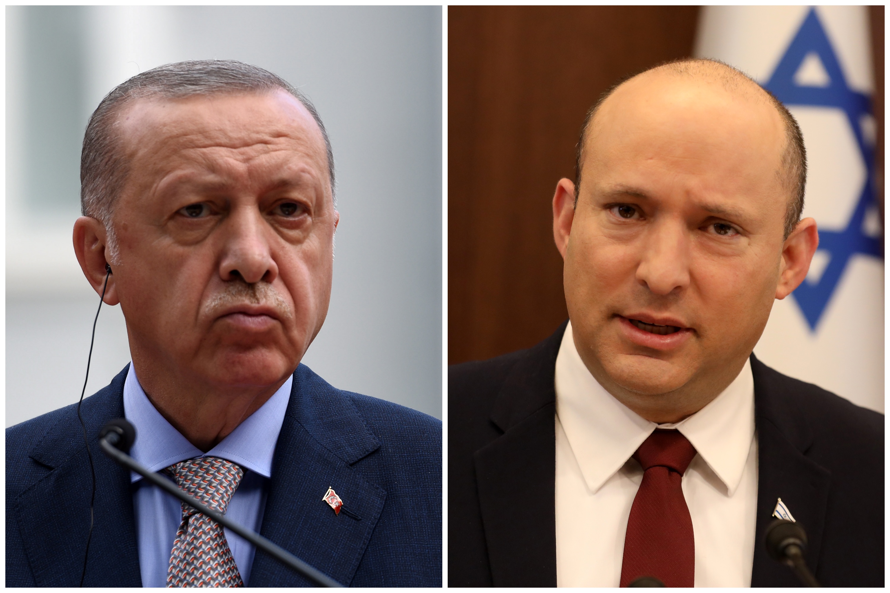 Redžep Tajip Erdogan i Naftali Benet, kombo Foto: EPA-EFE/BORIS PEJOVIC/GIL COHEN-MAGEN
