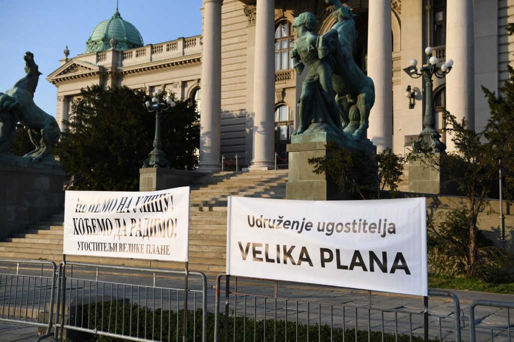 Beograd 27.03.2021. Ugostitelji, Velika Plana, protest, Skupština Srbije Foto: Goran Srdanov/Nova.rs