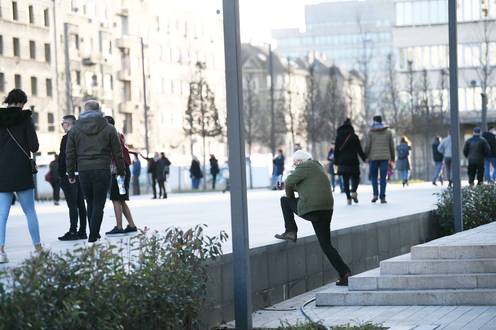 Beograd 30. januar 2021. Zeleznicka stanica plato Savski trg stepeniste Foto:Vesna Lalić/Nova.rs
