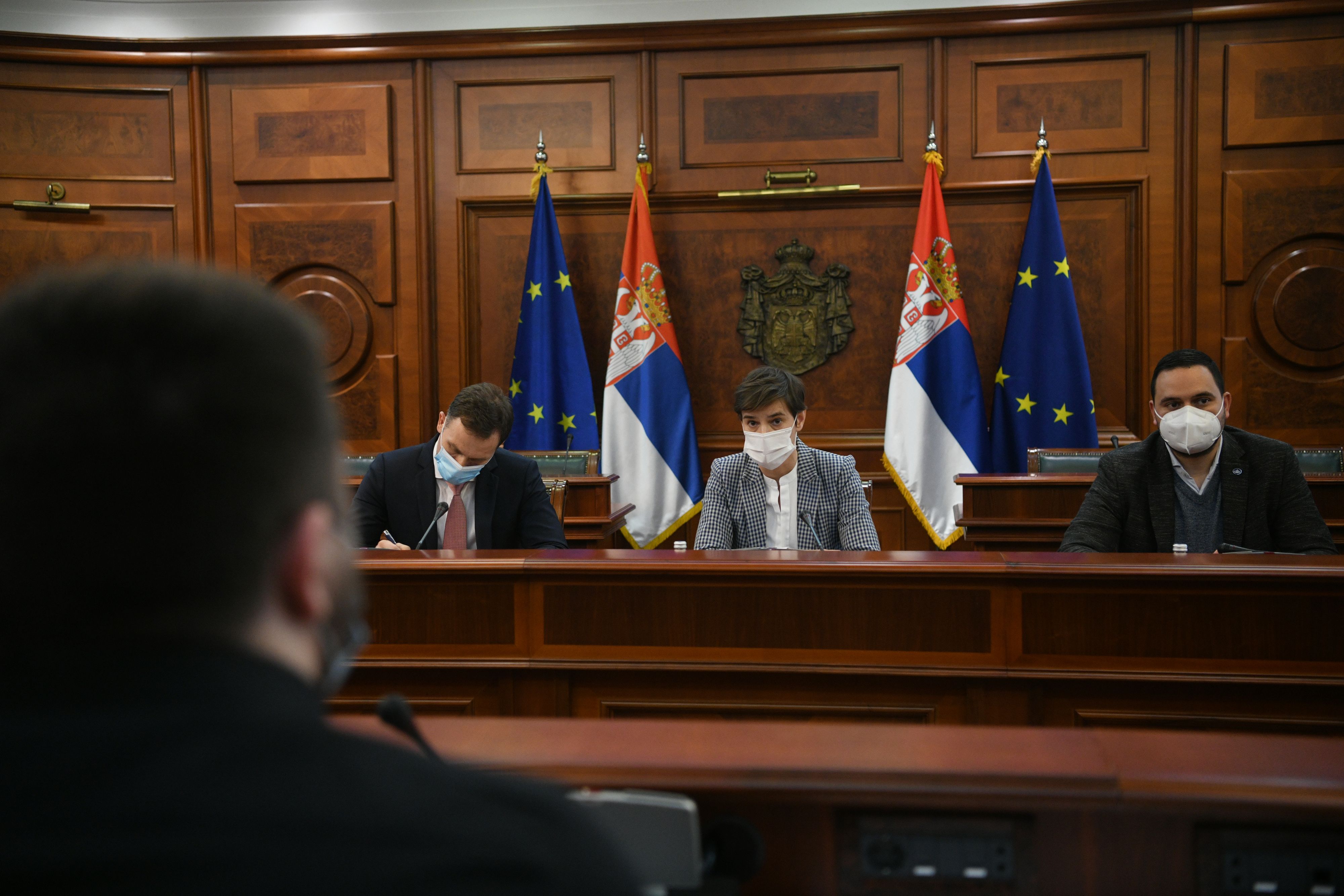Beograd 05.02.2021. Ana Brnabić, Siniša Mali. Sastanak, Vlada Srbije, frilenseri Foto: Filip Krainčanić/Nova.rs