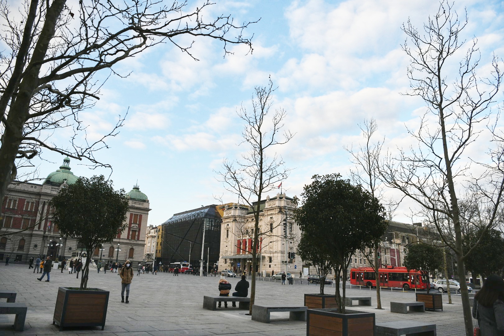 Beograd 21.12.2020. Trg republike, zima, koronavirus Foto: Vesna Lalić/Nova.rs
