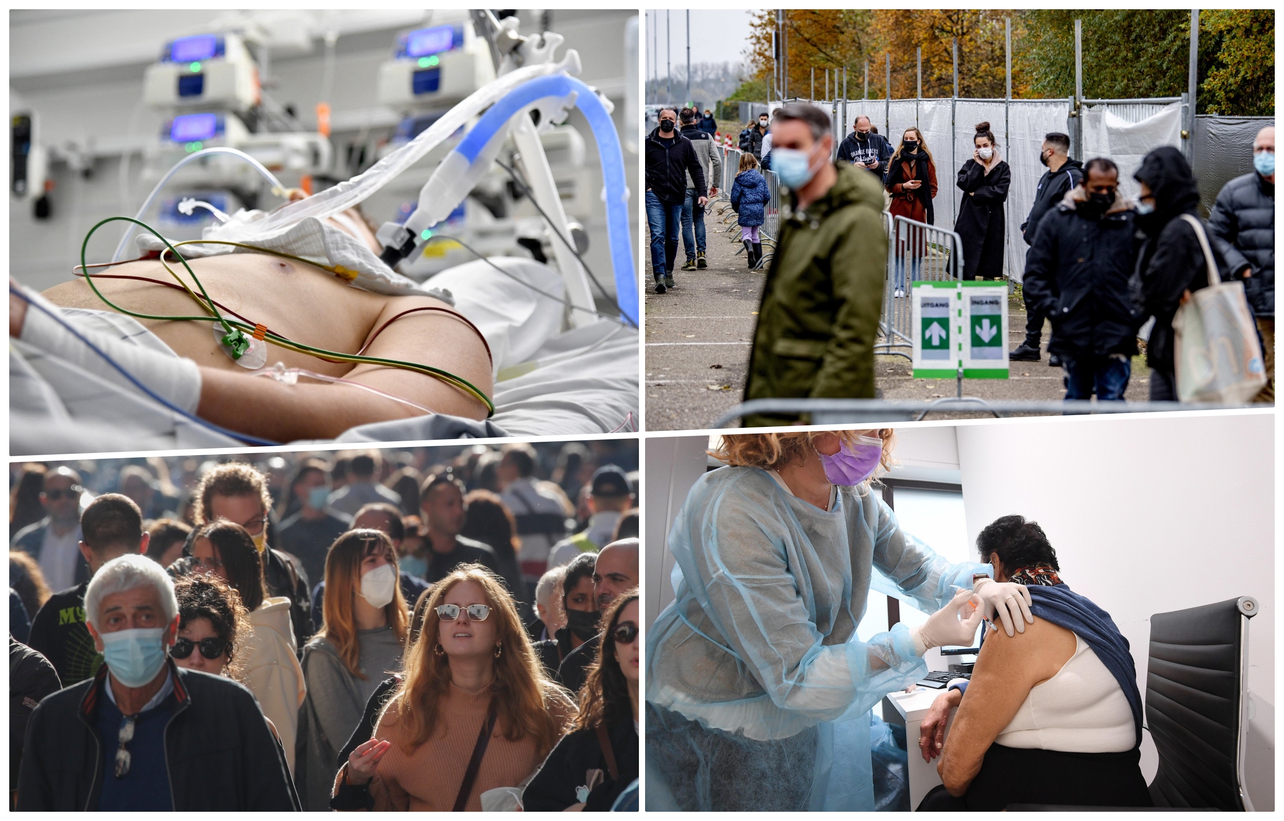 collage evropa koronavirus