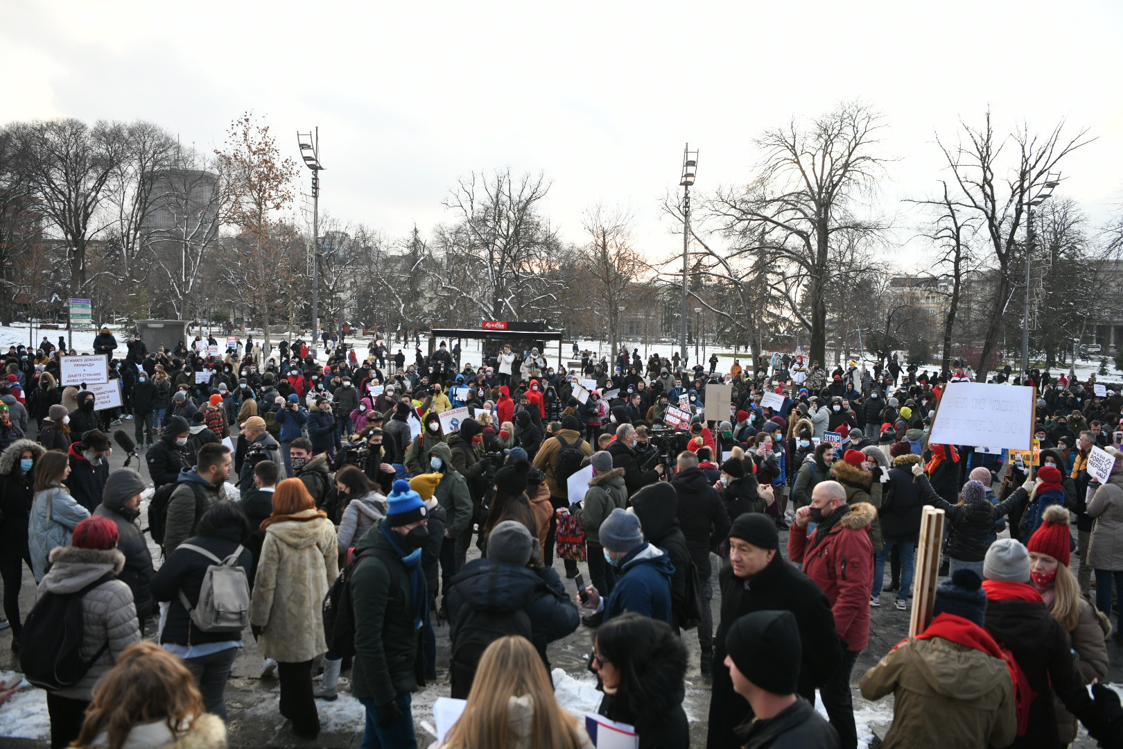 Beograd 16. januar 2021. Udruzenje radnika na internetu (frilenseri) protest ispred Narodne skupstine u Beogradu  Foto:Vesna Lalić/Nova.rs