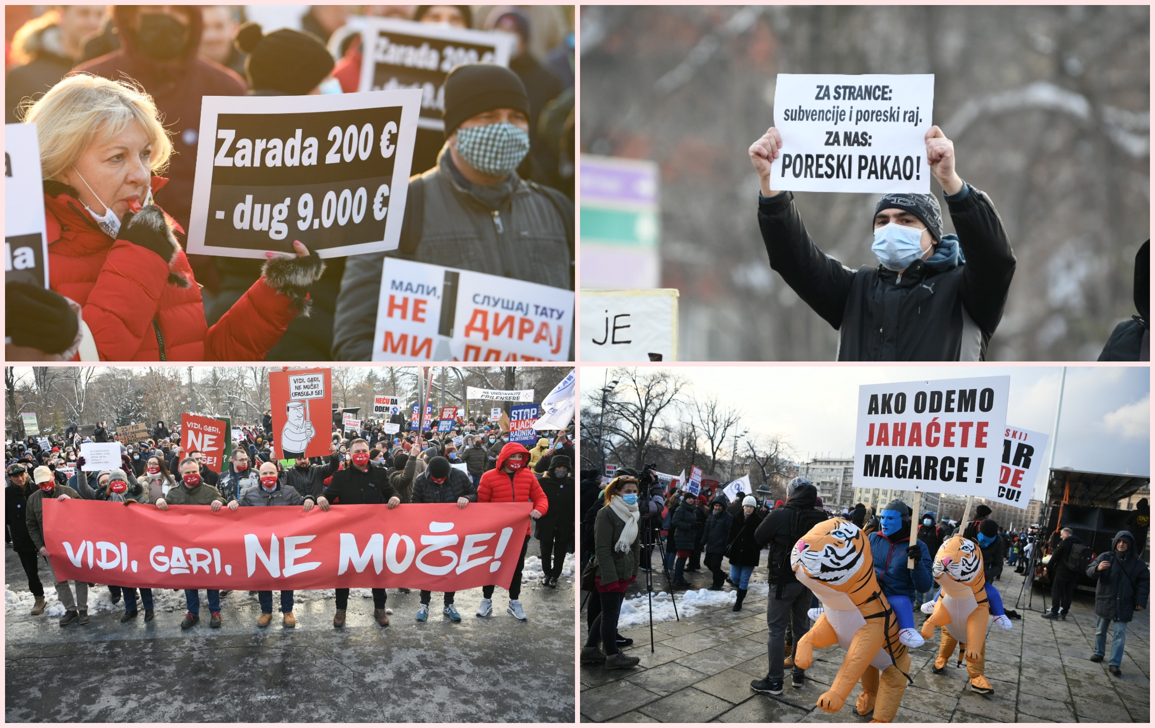 Beograd 16. januar 2021. Udruzenje radnika na internetu (frilenseri) protest ispred Narodne skupstine u Beogradu  Foto:Vesna Lalić/Nova.rs